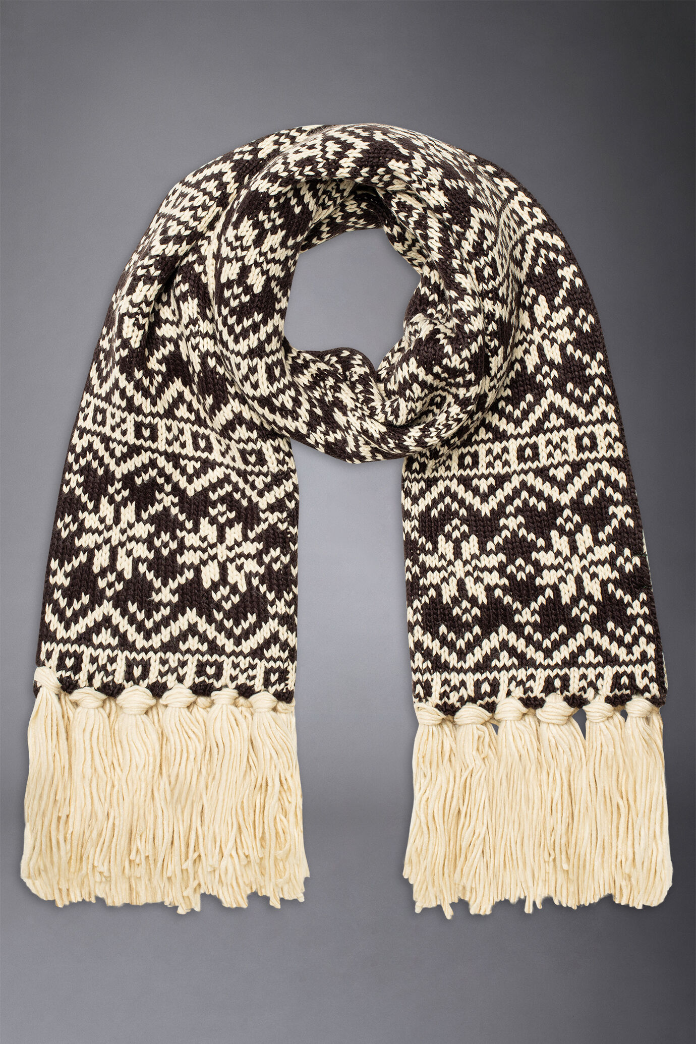 Men's scarf jacquard fabric Norwegian pattern image number 0