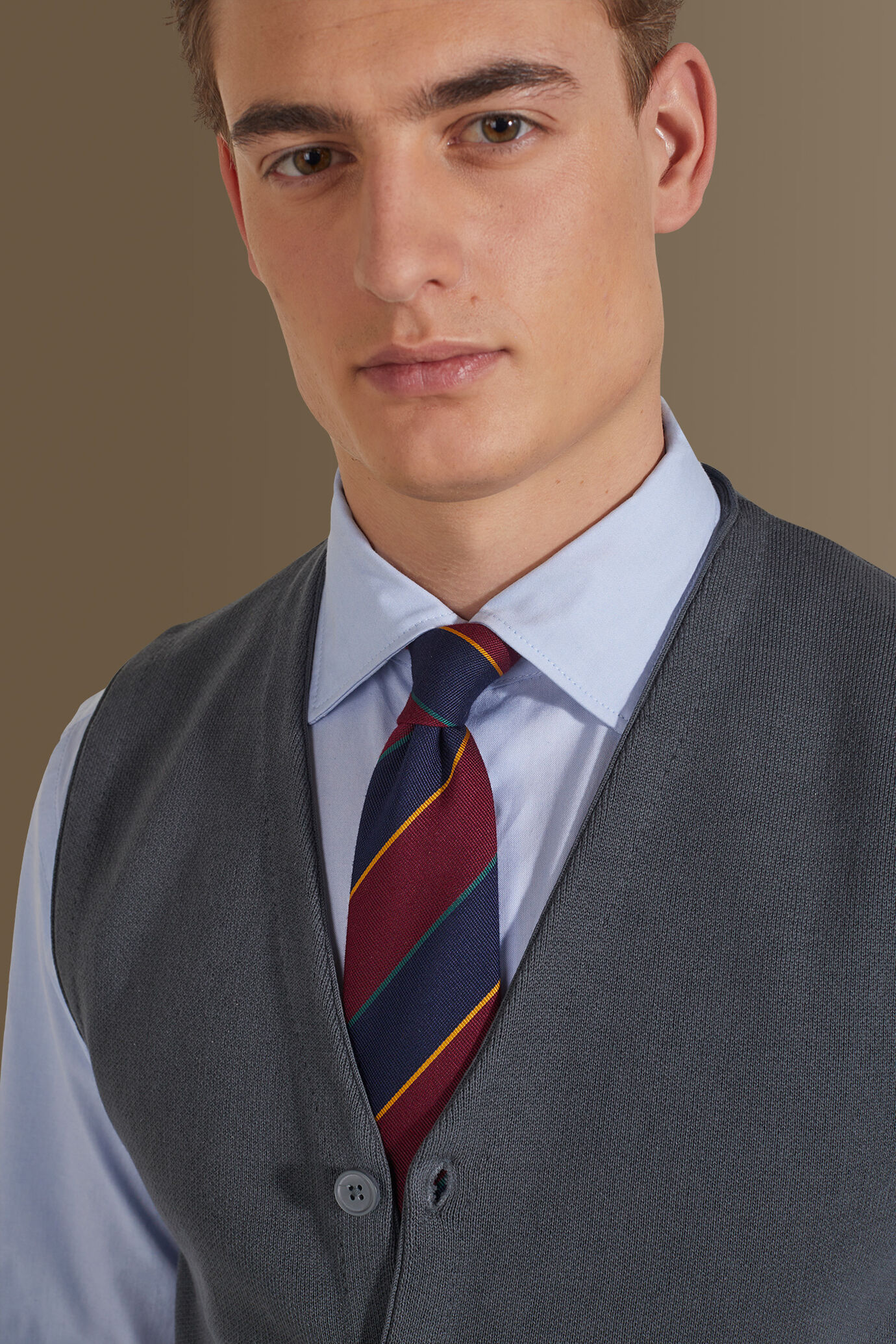 Gilet in maglia monopetto uomo puro cotone image number 1
