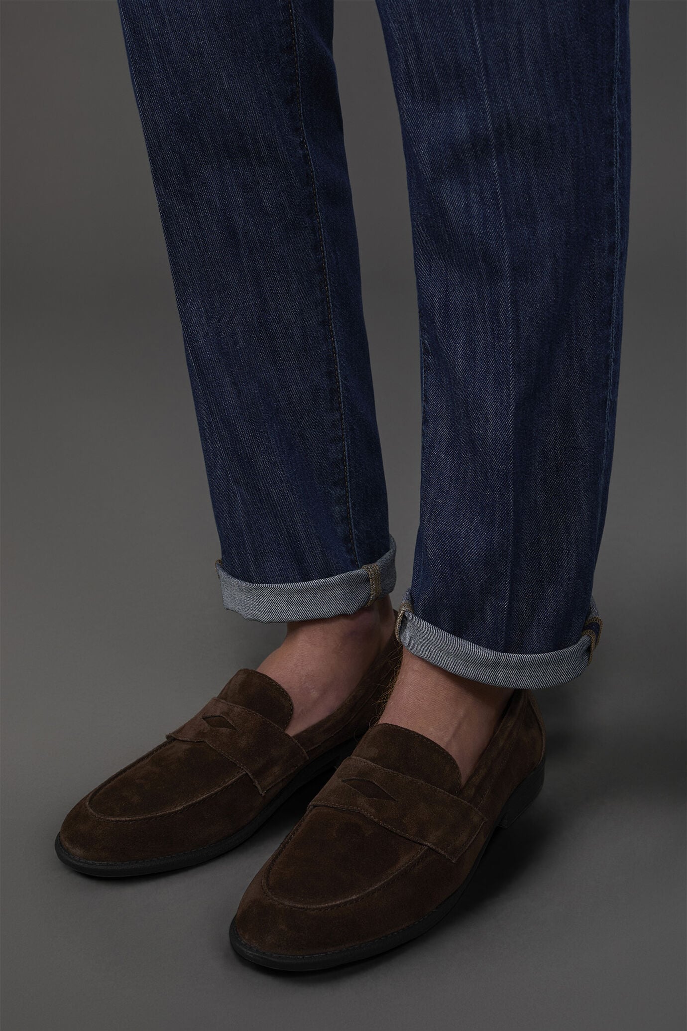 Mocassino 100% vera pelle scamosciata