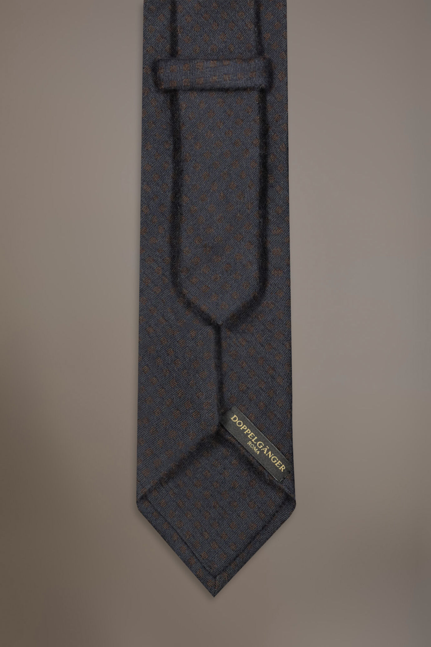 Cravatta misto lana effetto spazzolato pois image number 1