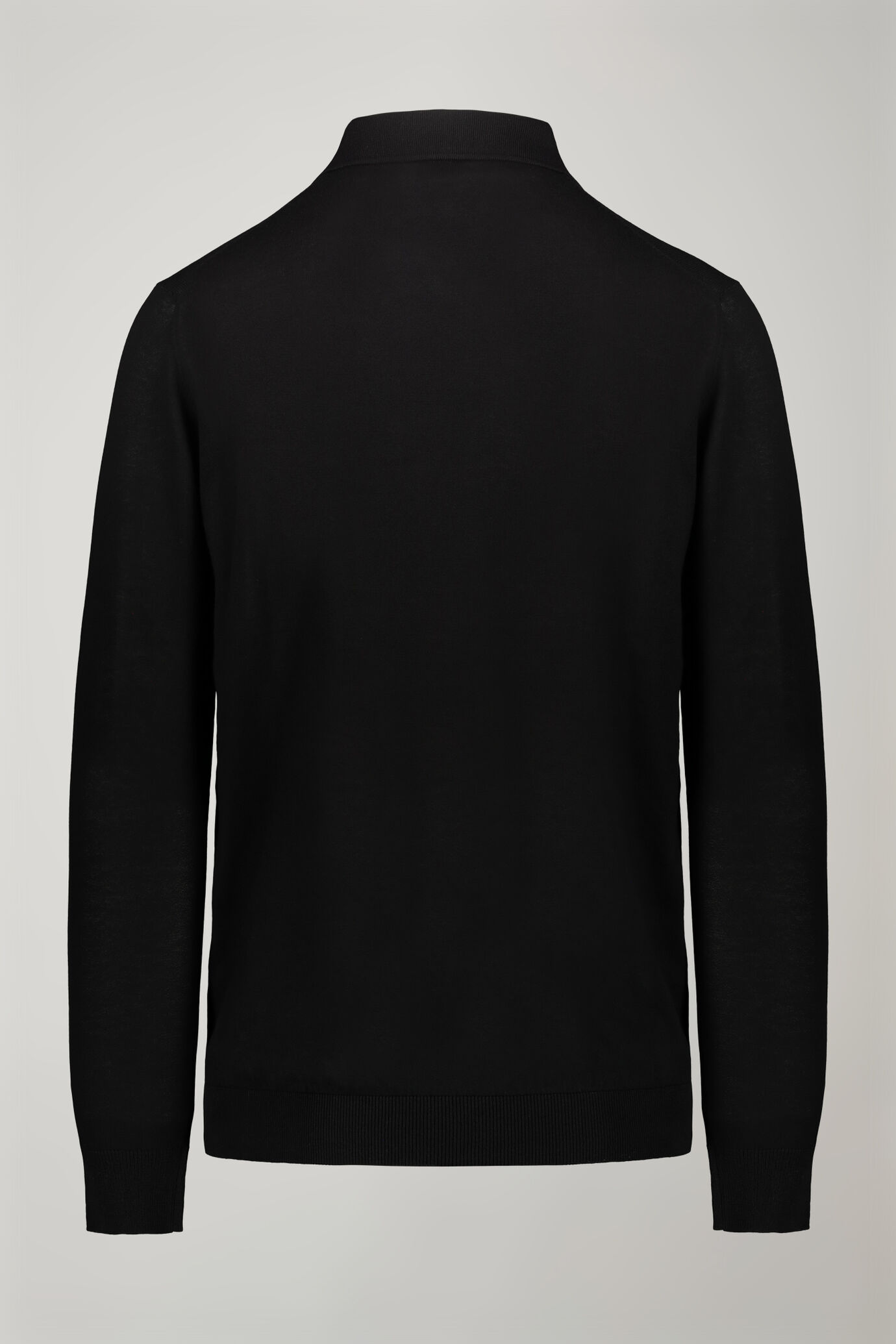 Polo in maglia uomo scollo a v 100% cotone con manica lunga regular fit image number 7