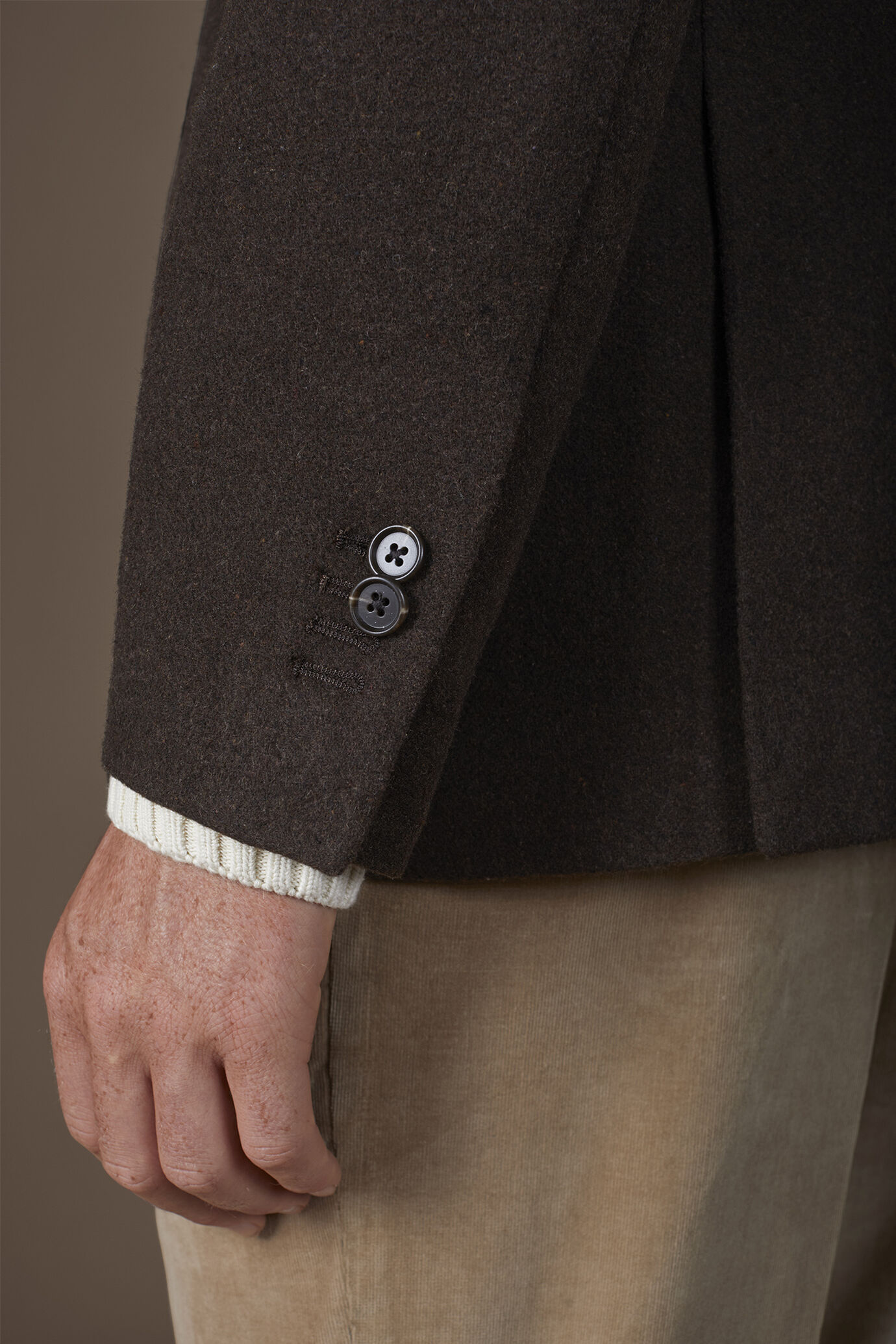 Giacca uomo monopetto misto lana e disegno Herringbone regular fit image number 3