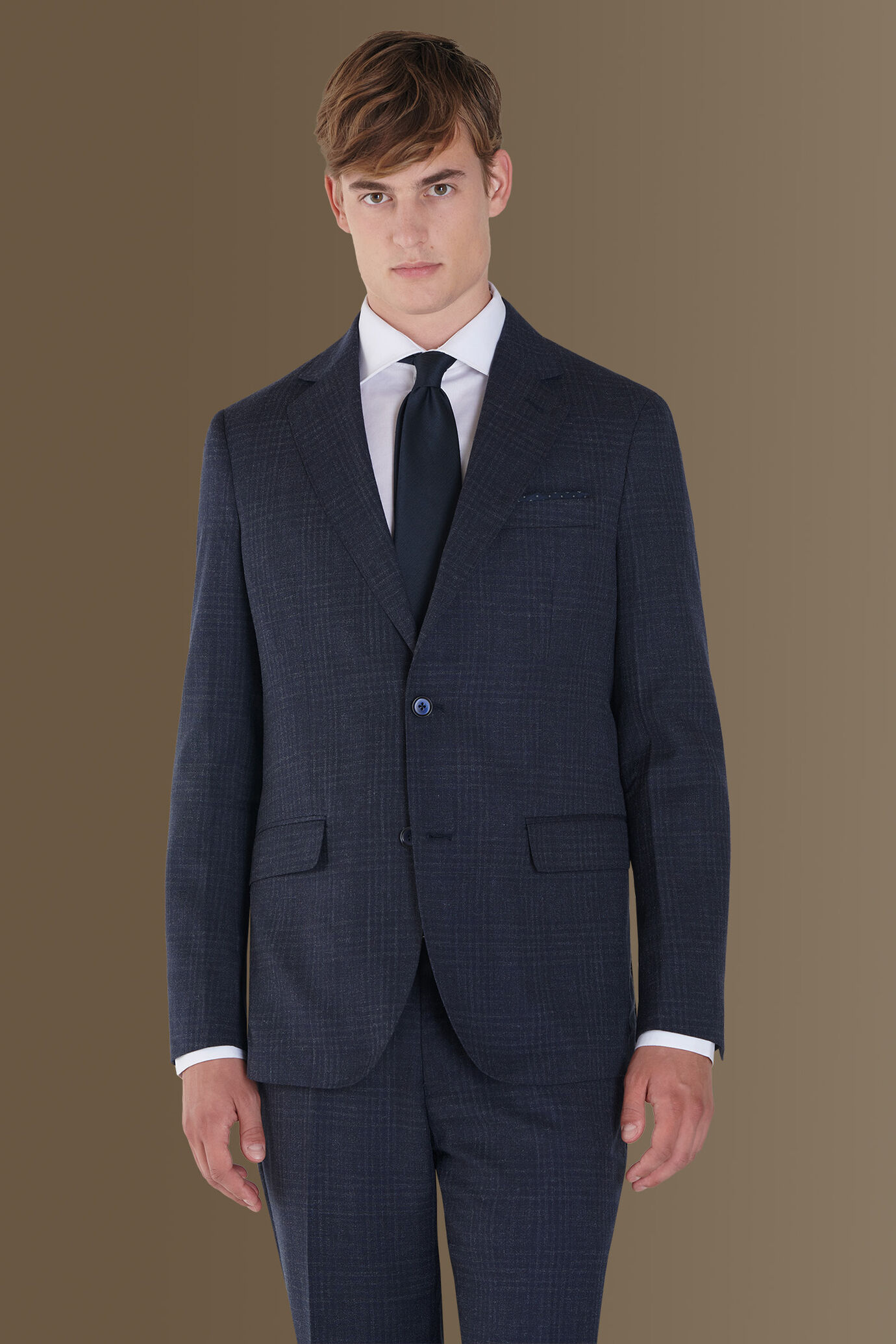Single-breasted prince of wales fabric suit image number 1