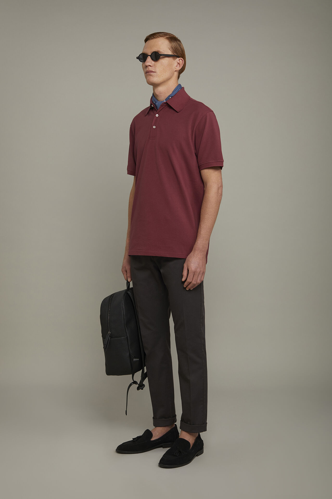 Pantalon chino classique pour homme en tissu sergé stretch coupe parfaite image number 1