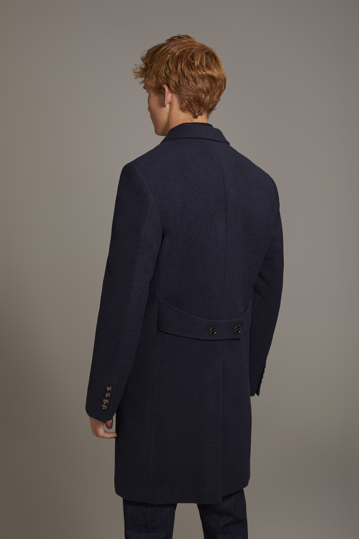 Cappotto classico doppiopetto misto lana lavorazione jersey image number 3