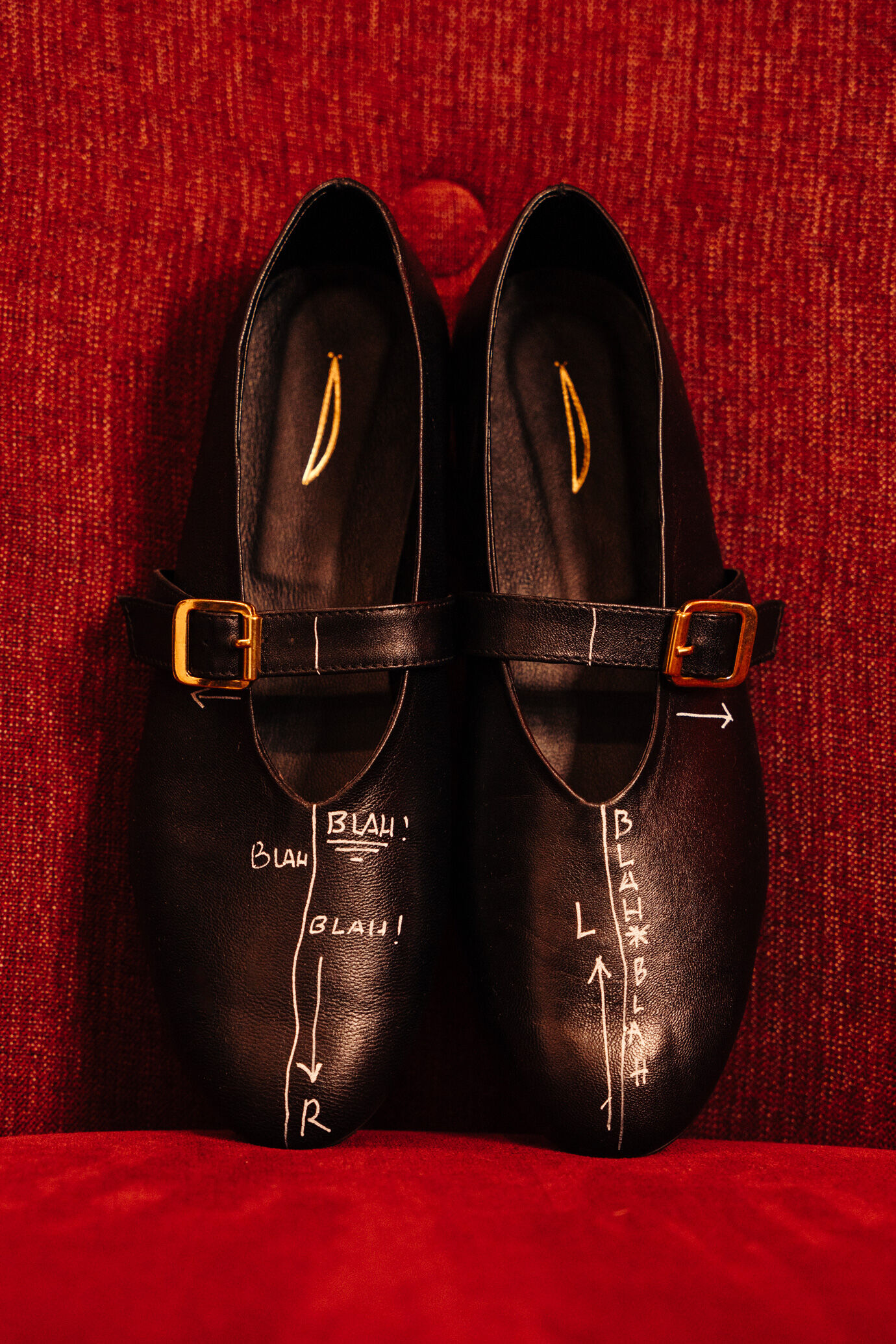 Damen-Ballerinas 100 % Leder handbemalt "Imperfection” Limitierte Edition image number 6