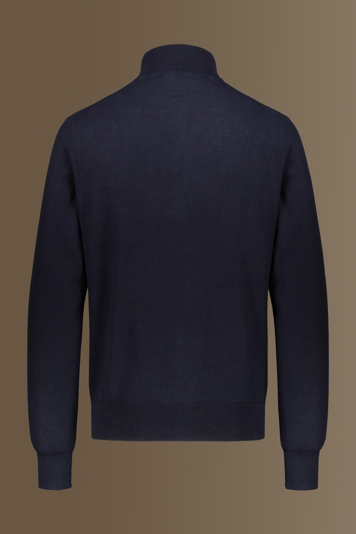 Cardigan with high collar seed stitch knitting image number 4