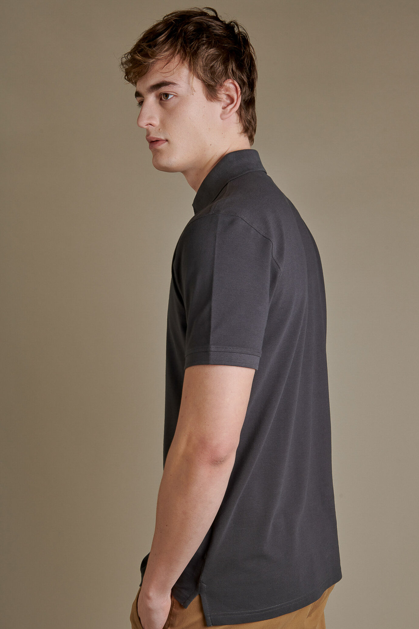 Polo manica corta uomo in puro cotone piquet image number 1