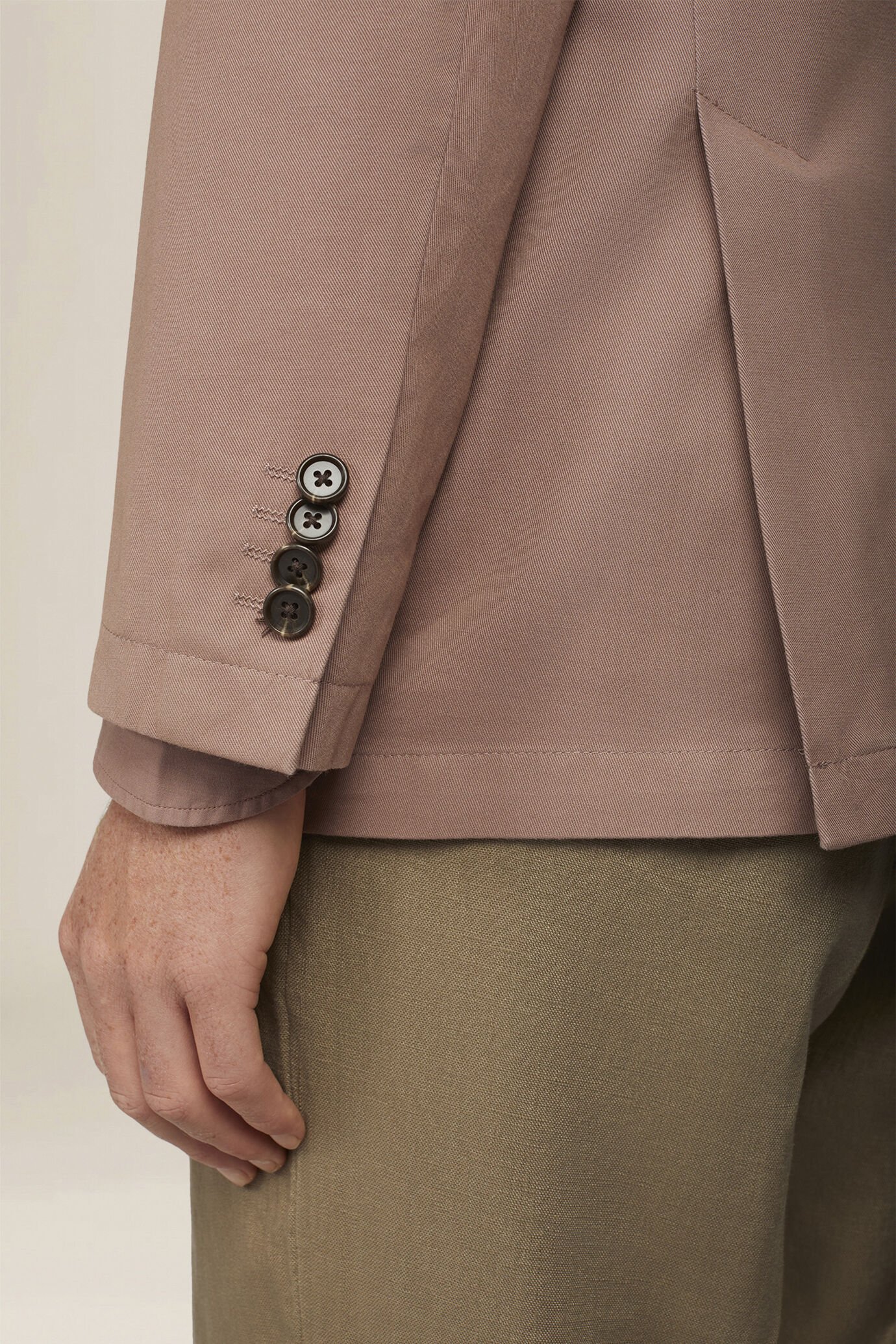 Giacca uomo doppiopetto sfoderata in tessuto twill regular fit image number 3