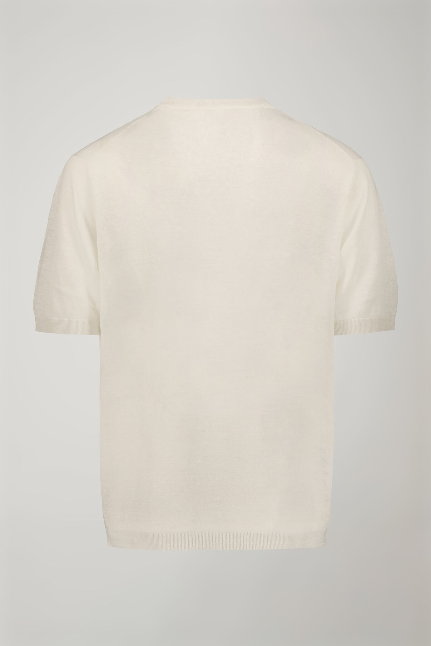 Men's knitted t-shirt 100% linen short-sleeved regular fit image number 5