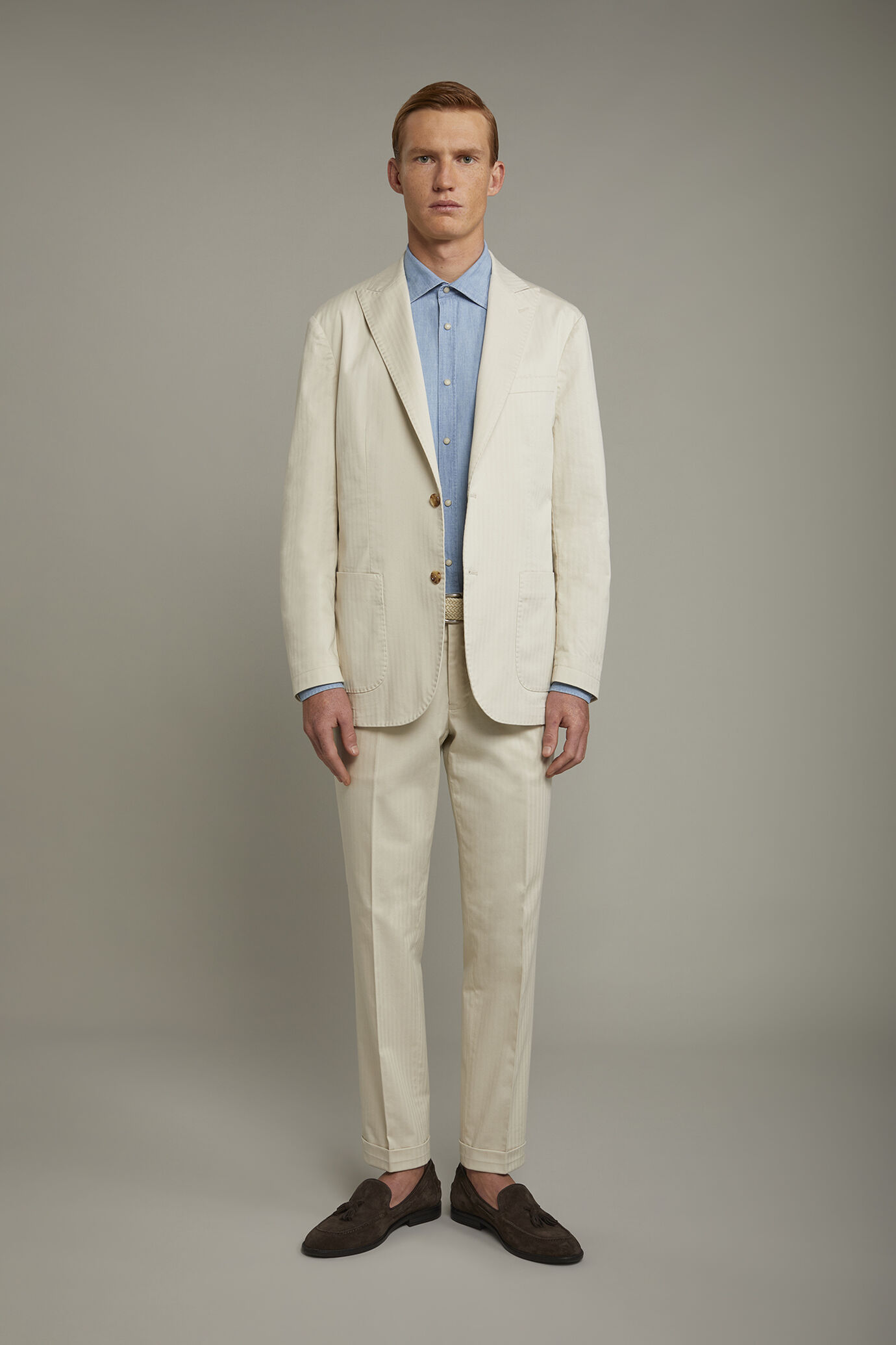 Pantalone uomo classico con doppia pinces regular fit image number 2