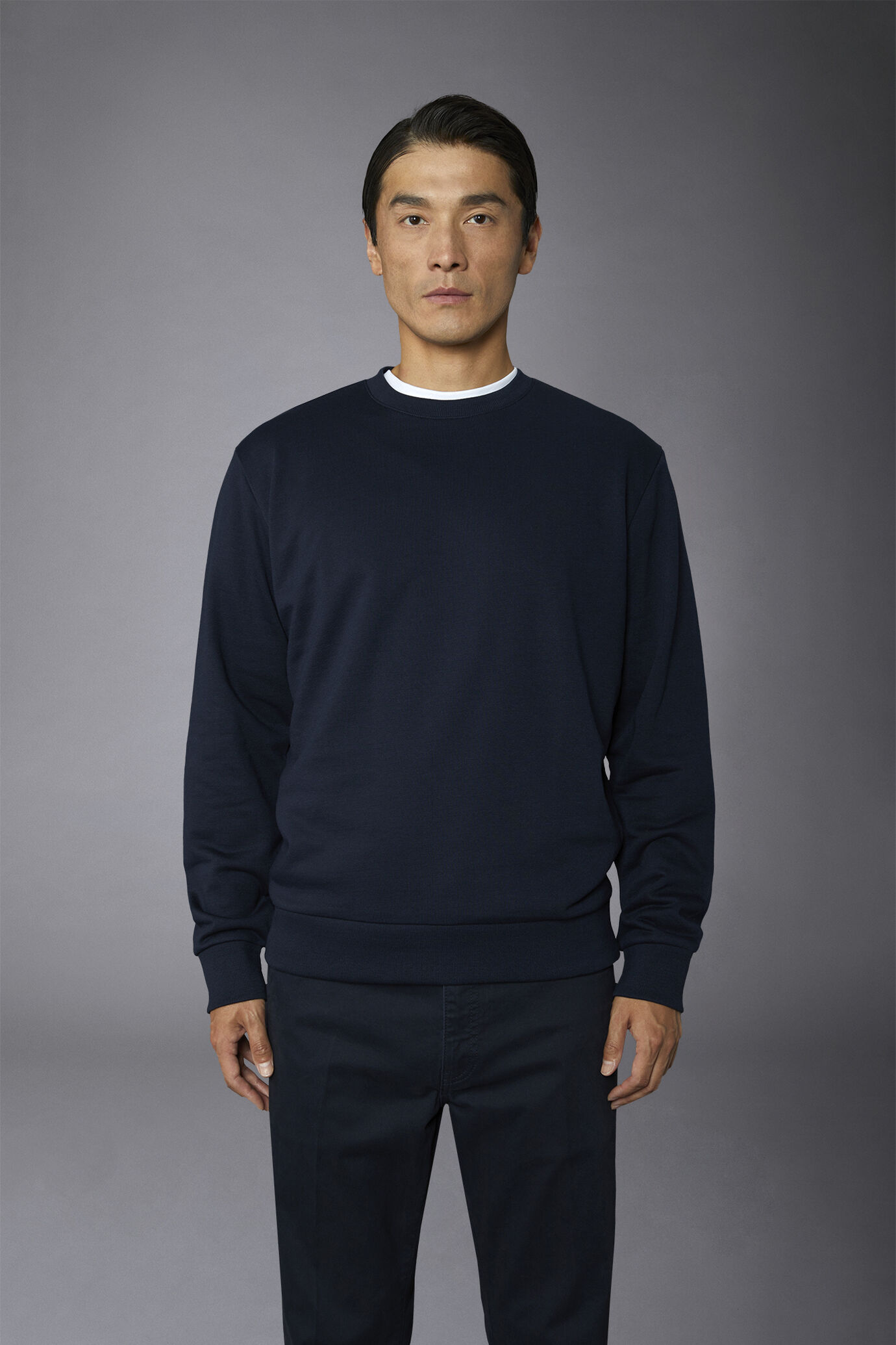 Felpa uomo girocollo in misto cotone lavato image number 3