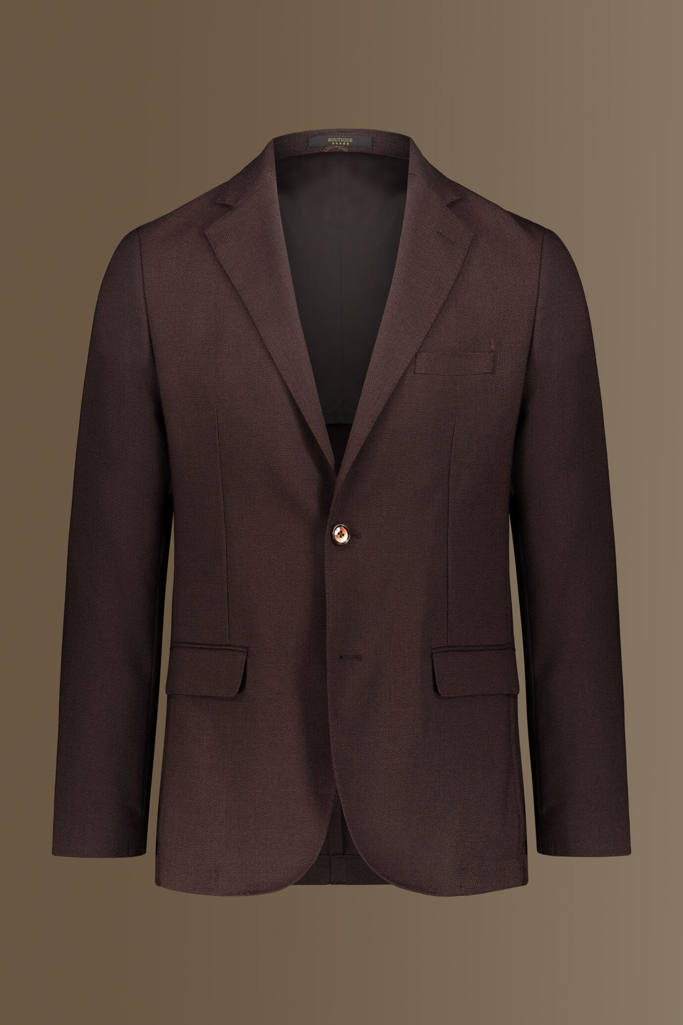 Giacca uomo monopetto tessuto armaturato tinta unita image number 0