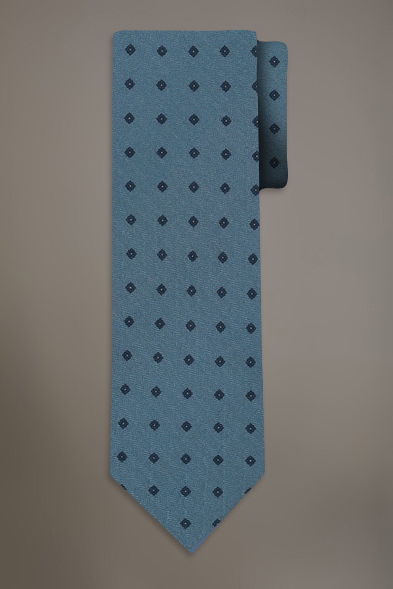 Printed fancy wool touch tie image number 0