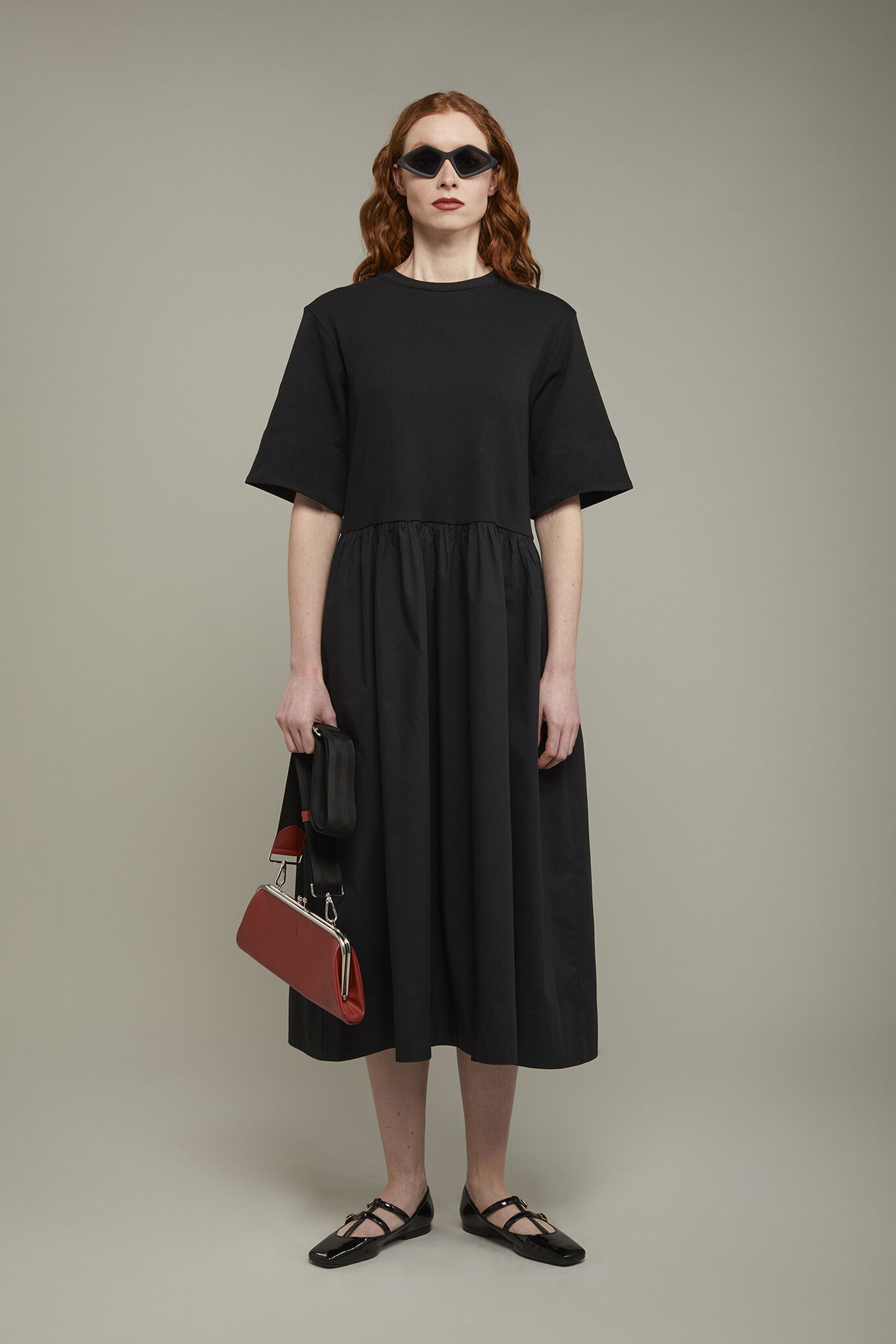 Abito midi donna 100% cotone in jersey regular fit image number 0