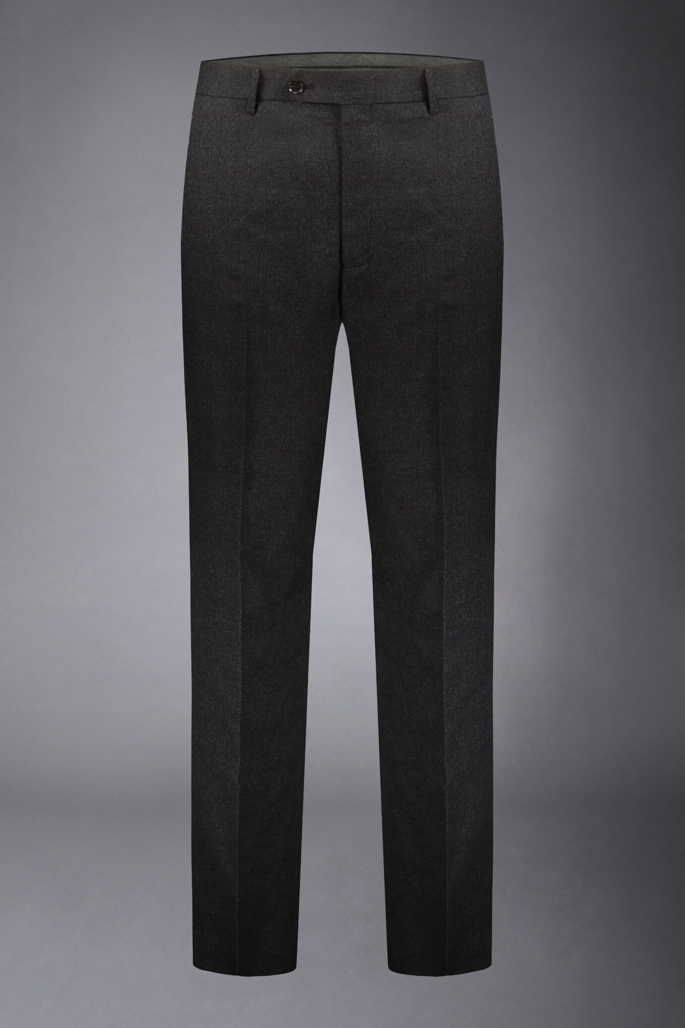 Men's single-breasted suit checked regular fit hand-woven wool fabric image number 7