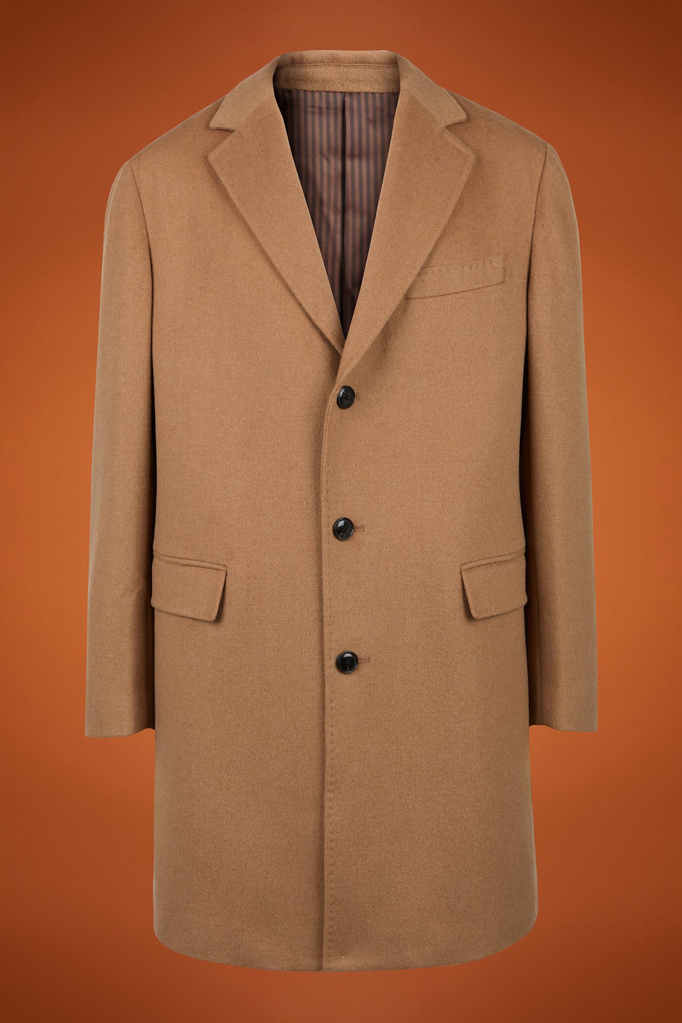 Men's regular fit single-breasted classic coat in a wool blend image number 4