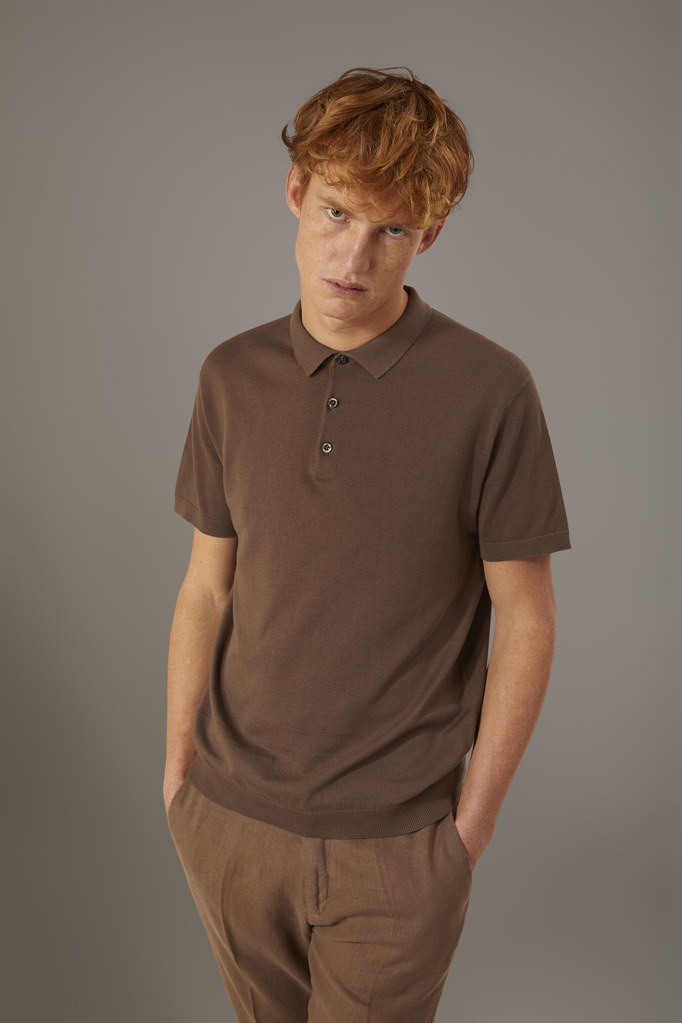 Polo manica corta in maglia 100% cotone image number 0