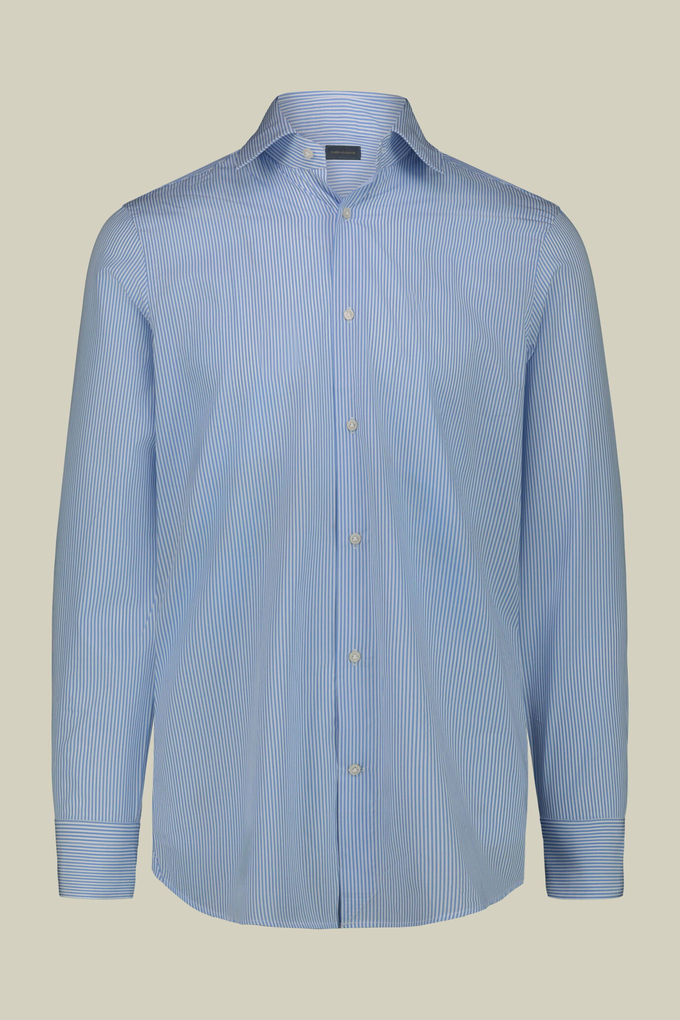 Men's shirt with classic collar in 100% striped cotton image number 4