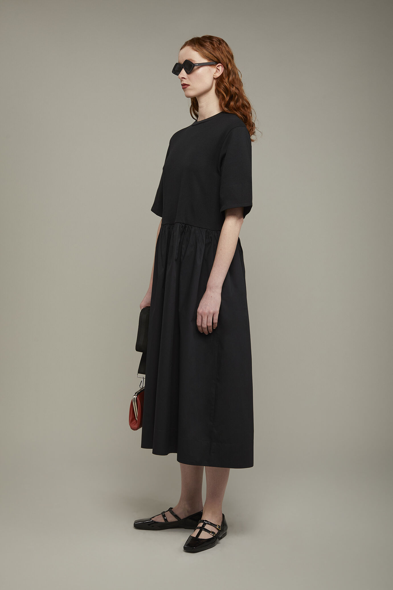 Abito midi donna 100% cotone in jersey regular fit image number 1