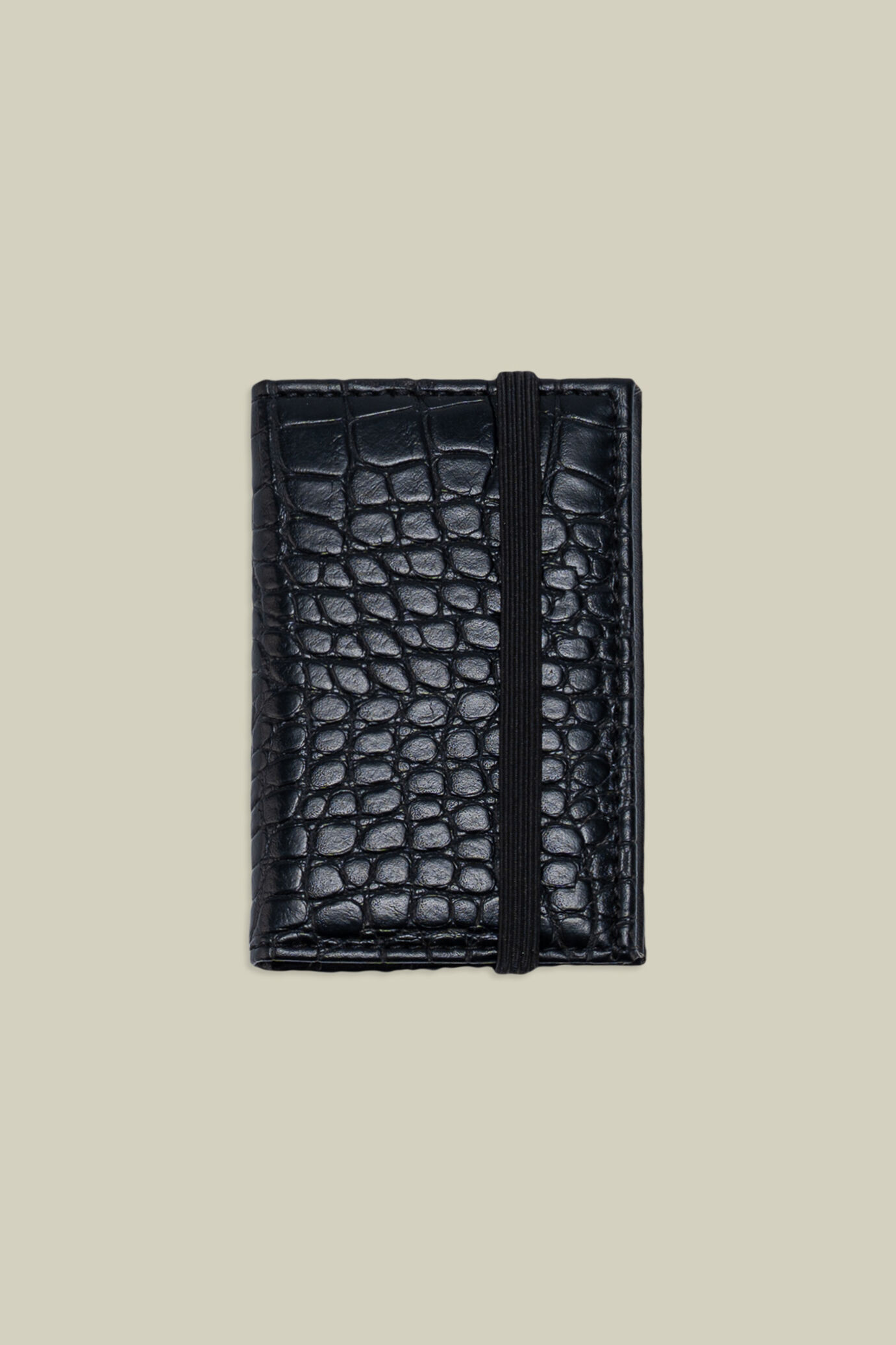 Men's mini wallet in matt crocodile-effect faux leather