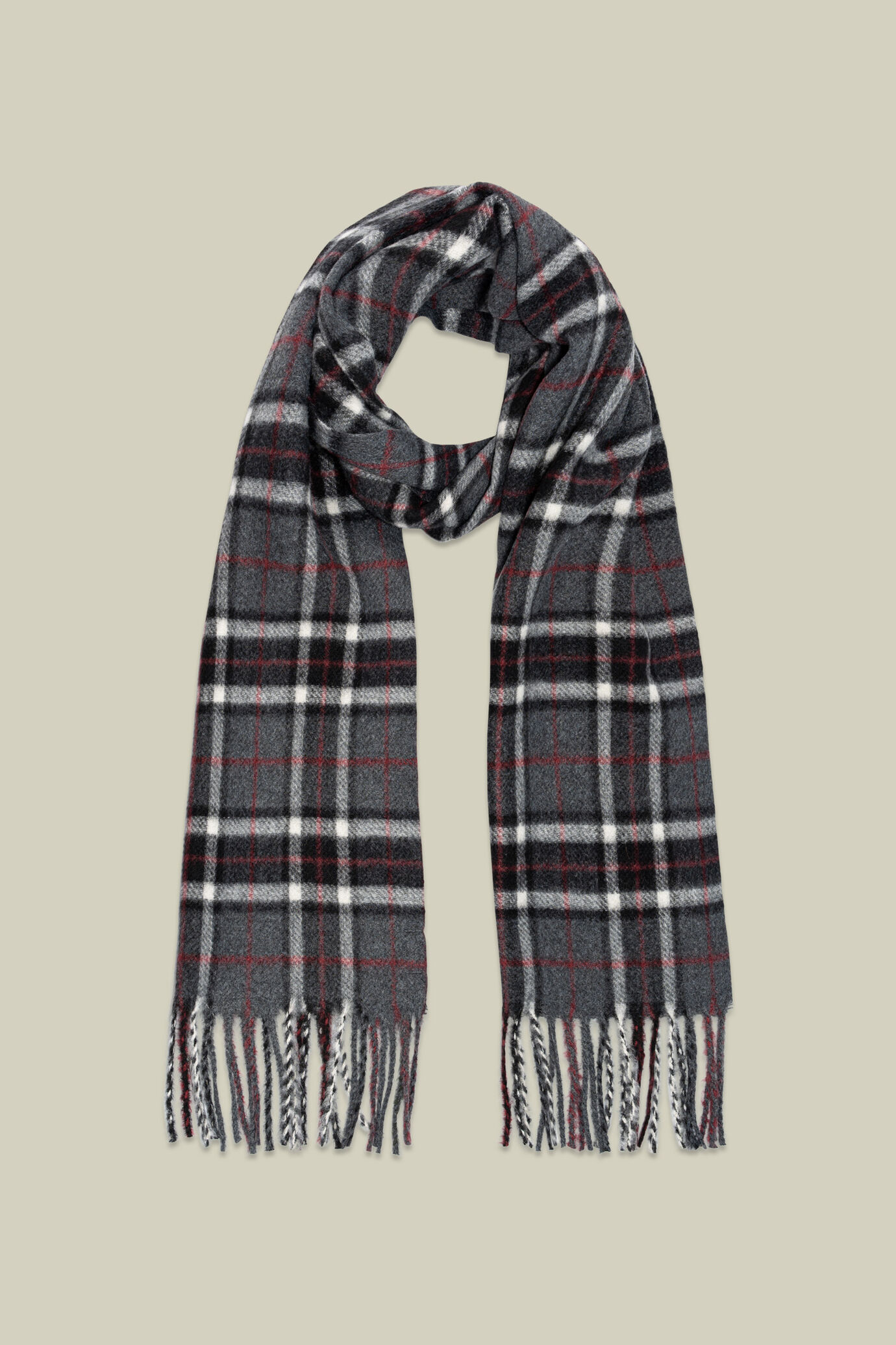 Men's checked pattern scarf