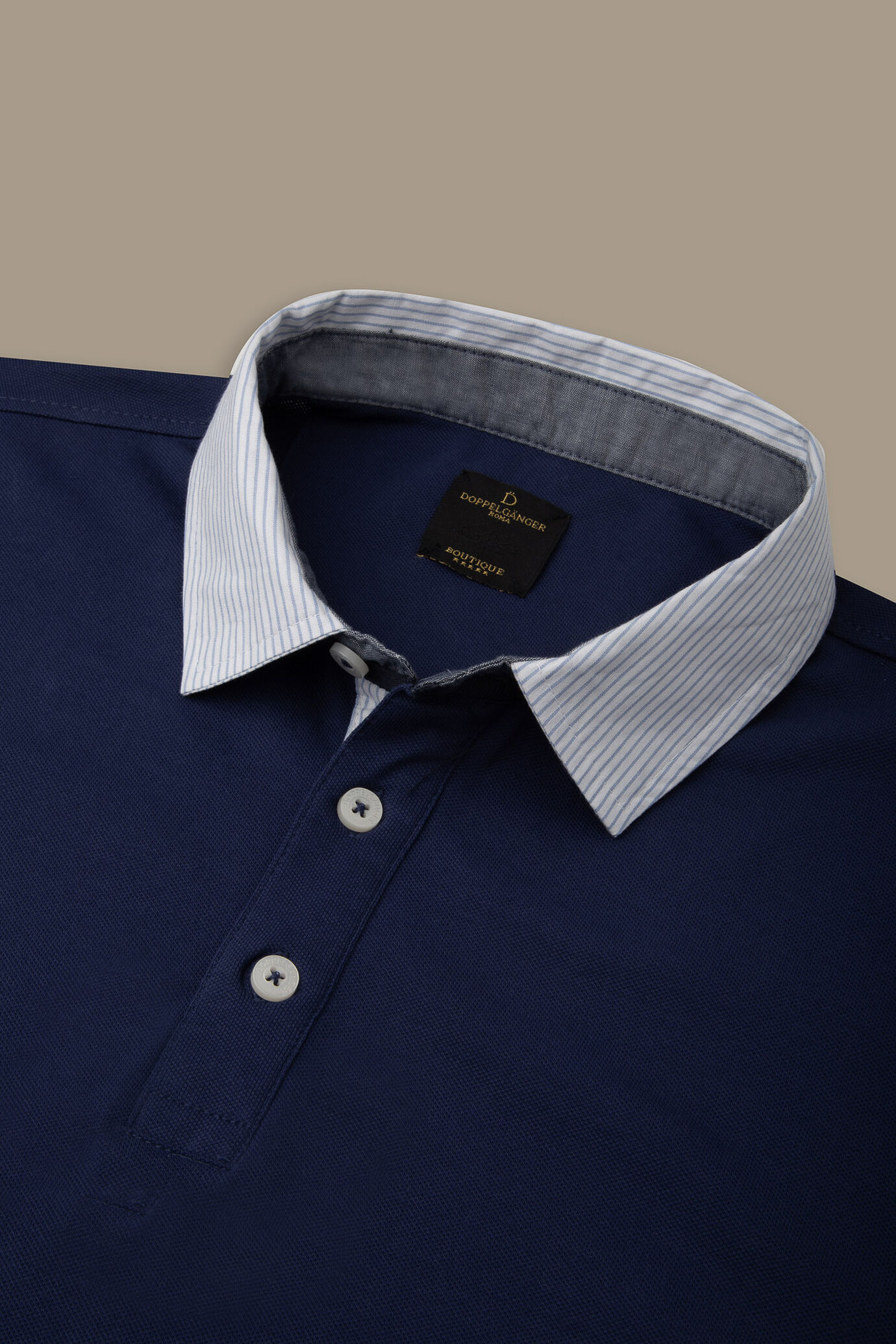 Polo uomo manica corta misto cotone piquet colletto contrasto image number 0