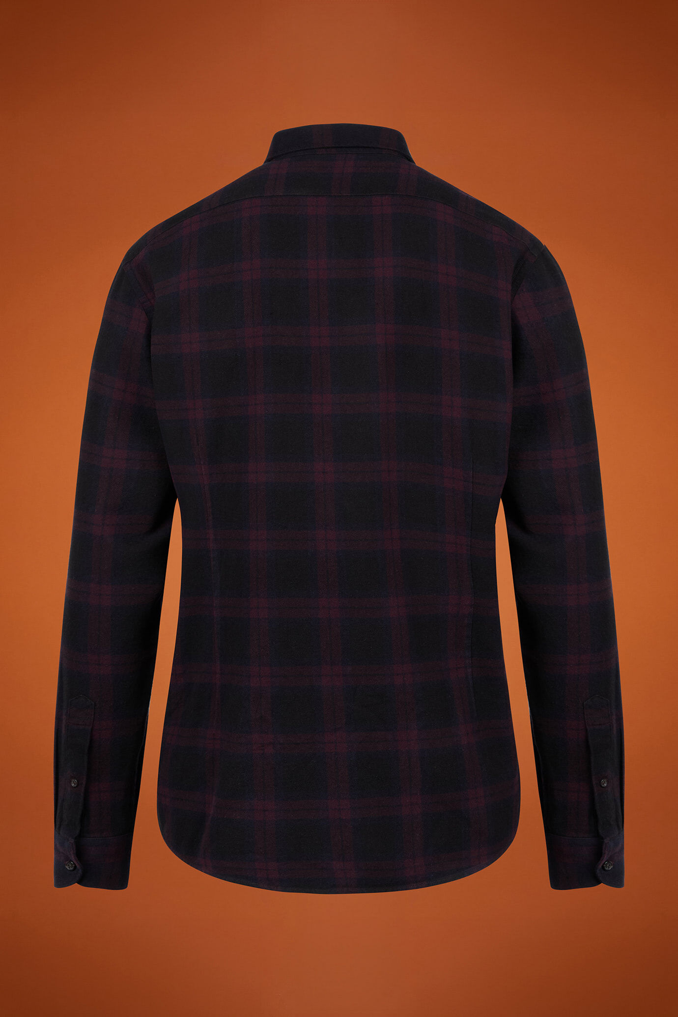 Camicia casual uomo collo classico 100% cotone tessuto flanella a quadri comfort fit image number 5