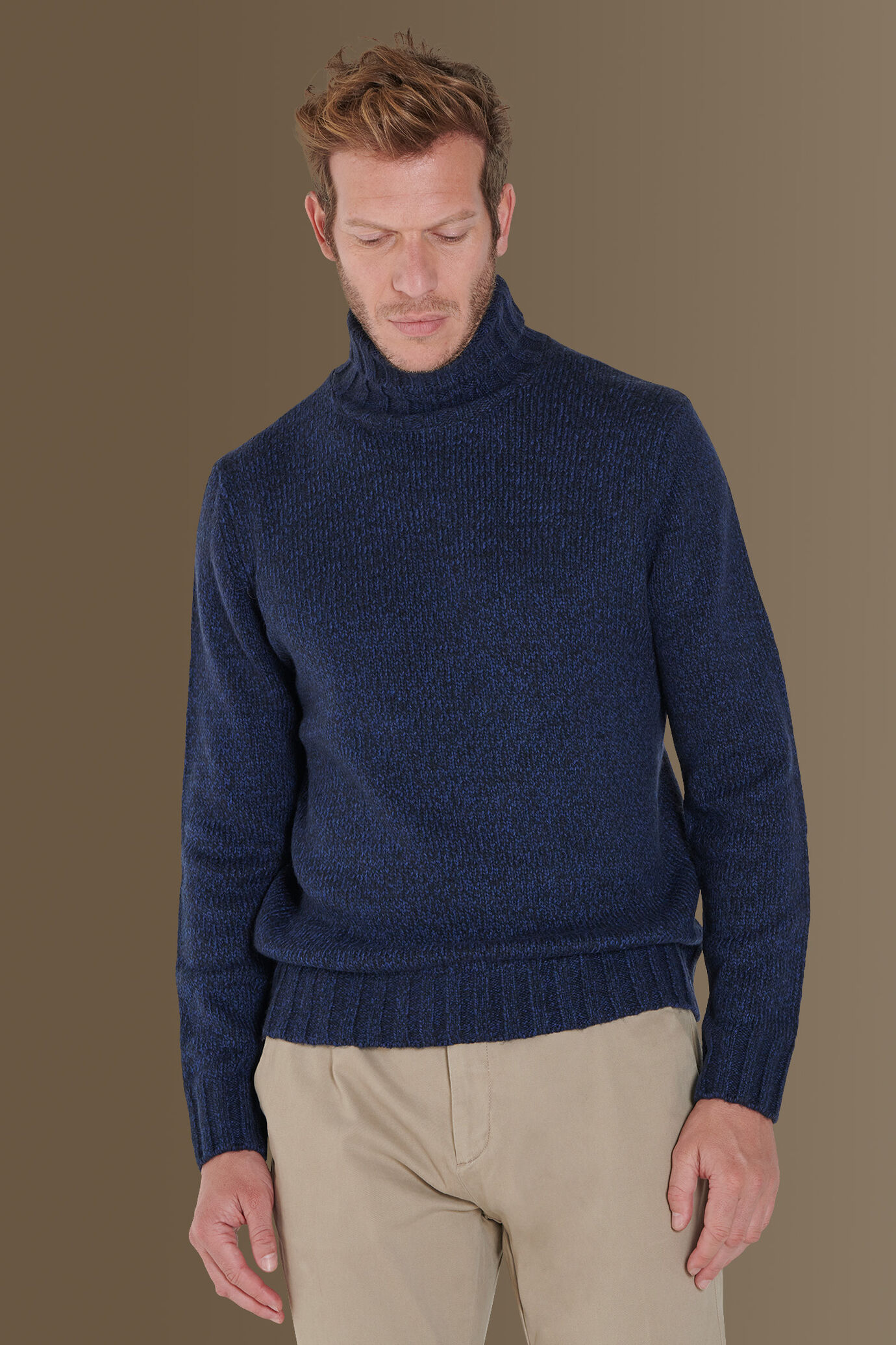 Maglia collo alto con costa inglese image number 0