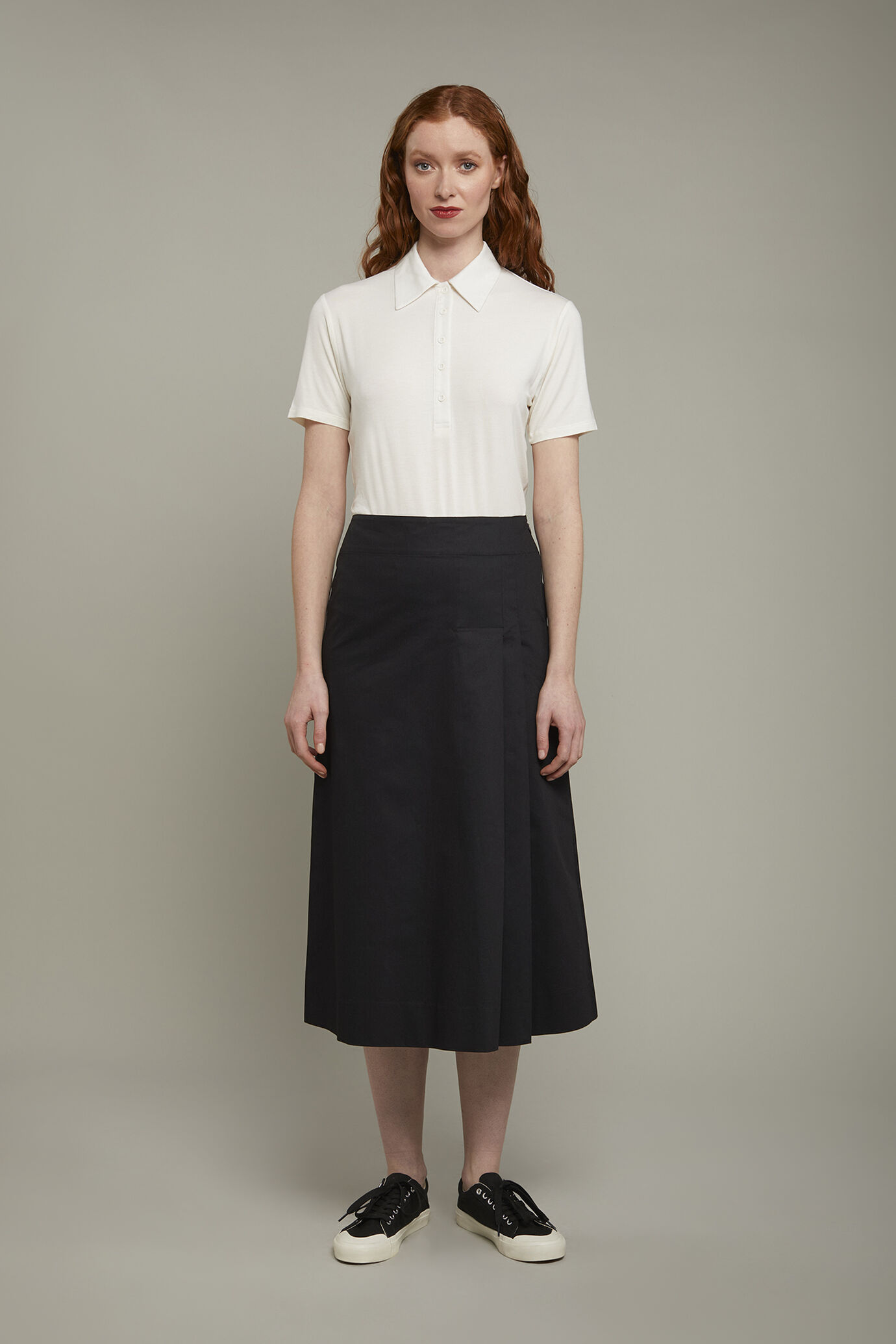 Women’s midi skirt 100% cotton regular fit image number 2