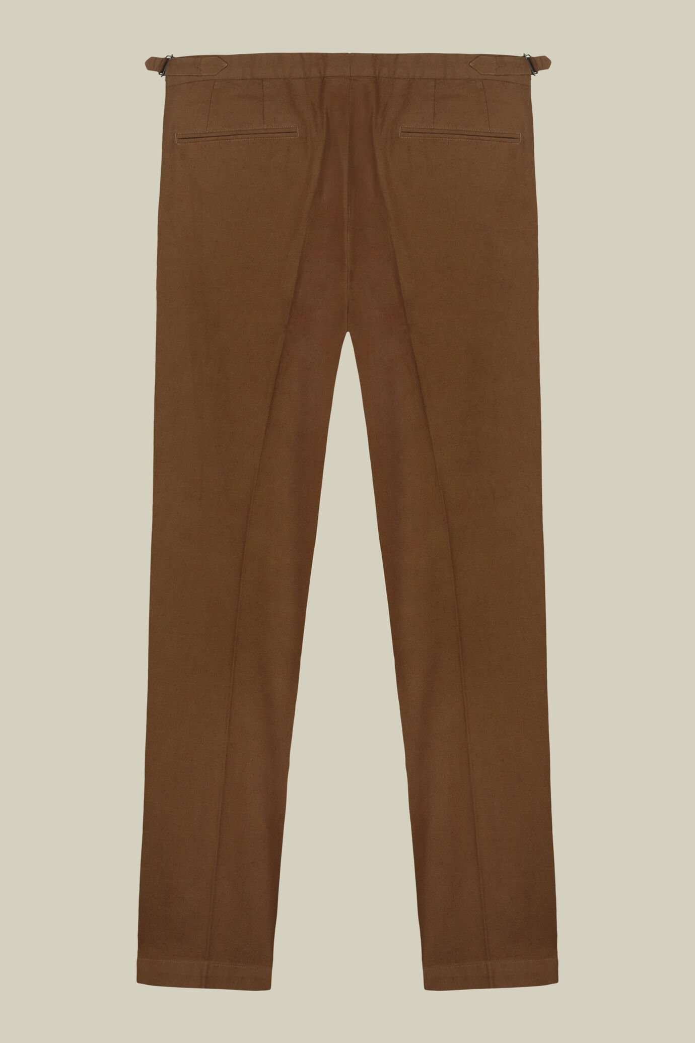Pantalone uomo con doppia pinces e fibbie laterali misto cotone e lino image number 5