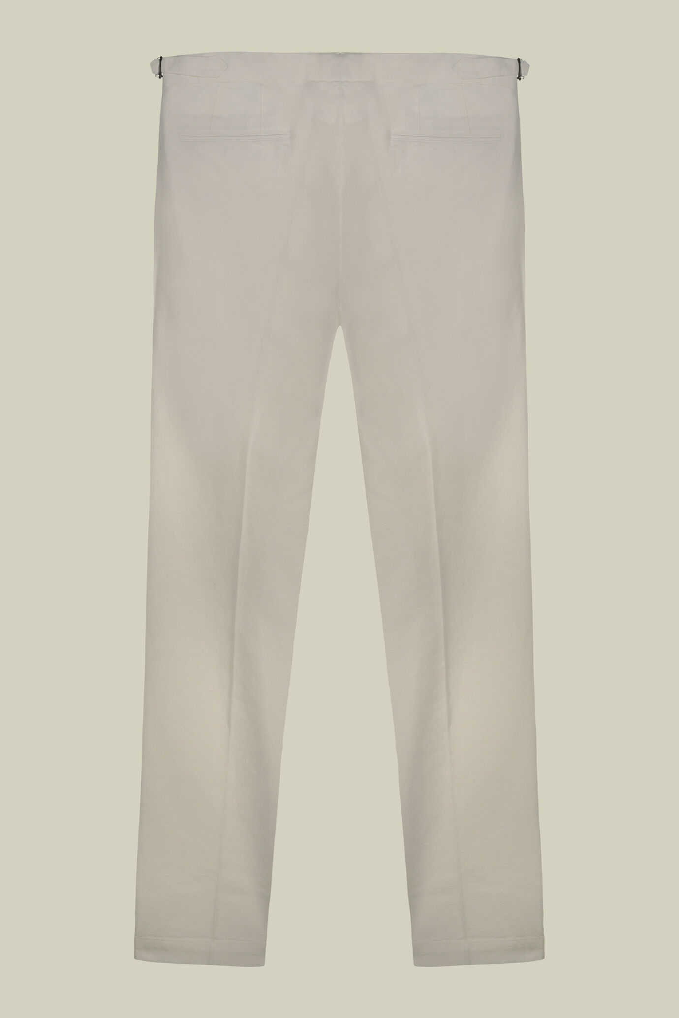 Pantalone uomo con doppia pinces e fibbie laterali misto cotone e lino image number 5