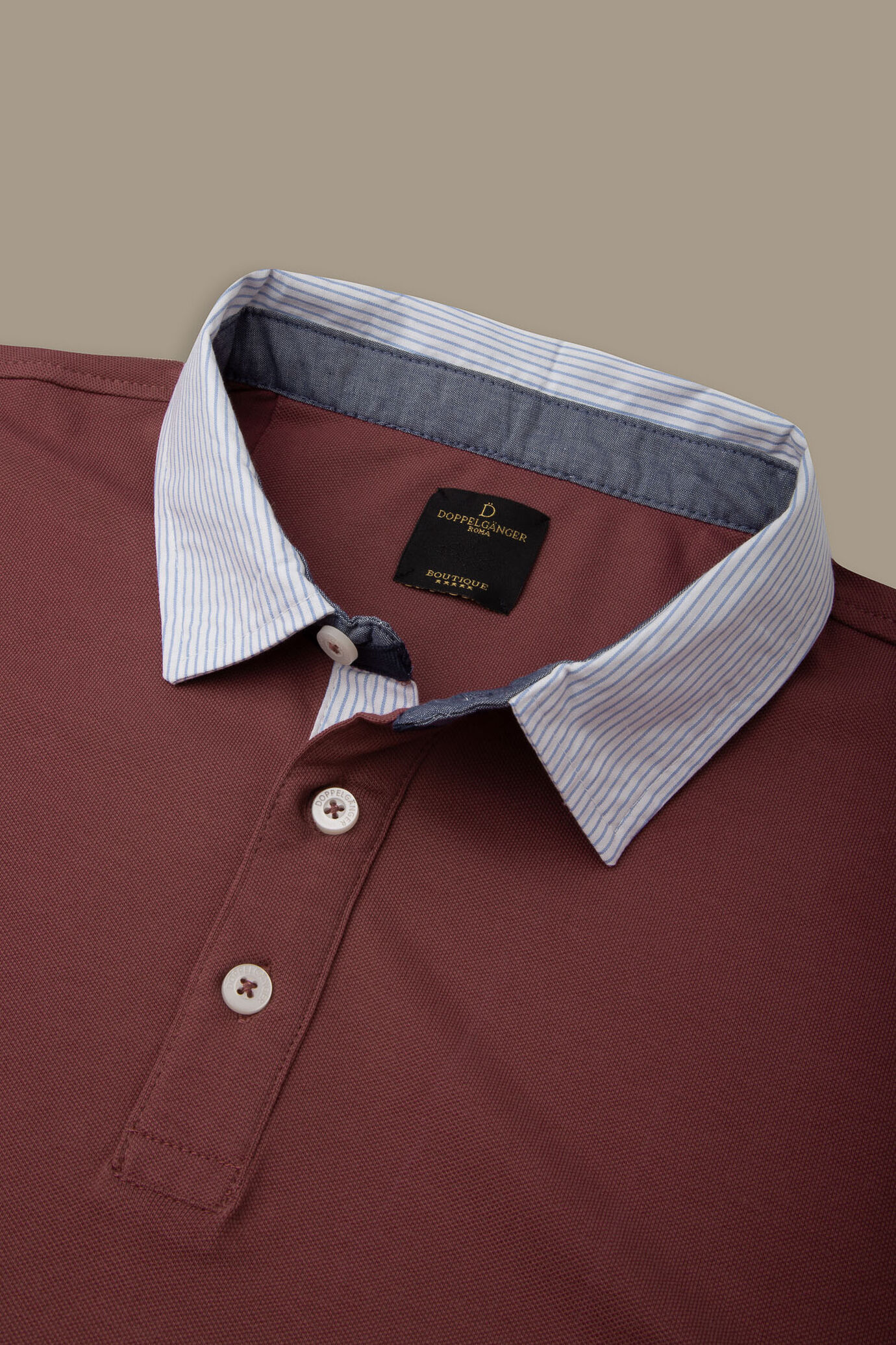 Polo uomo manica corta misto cotone piquet colletto contrasto image number 0