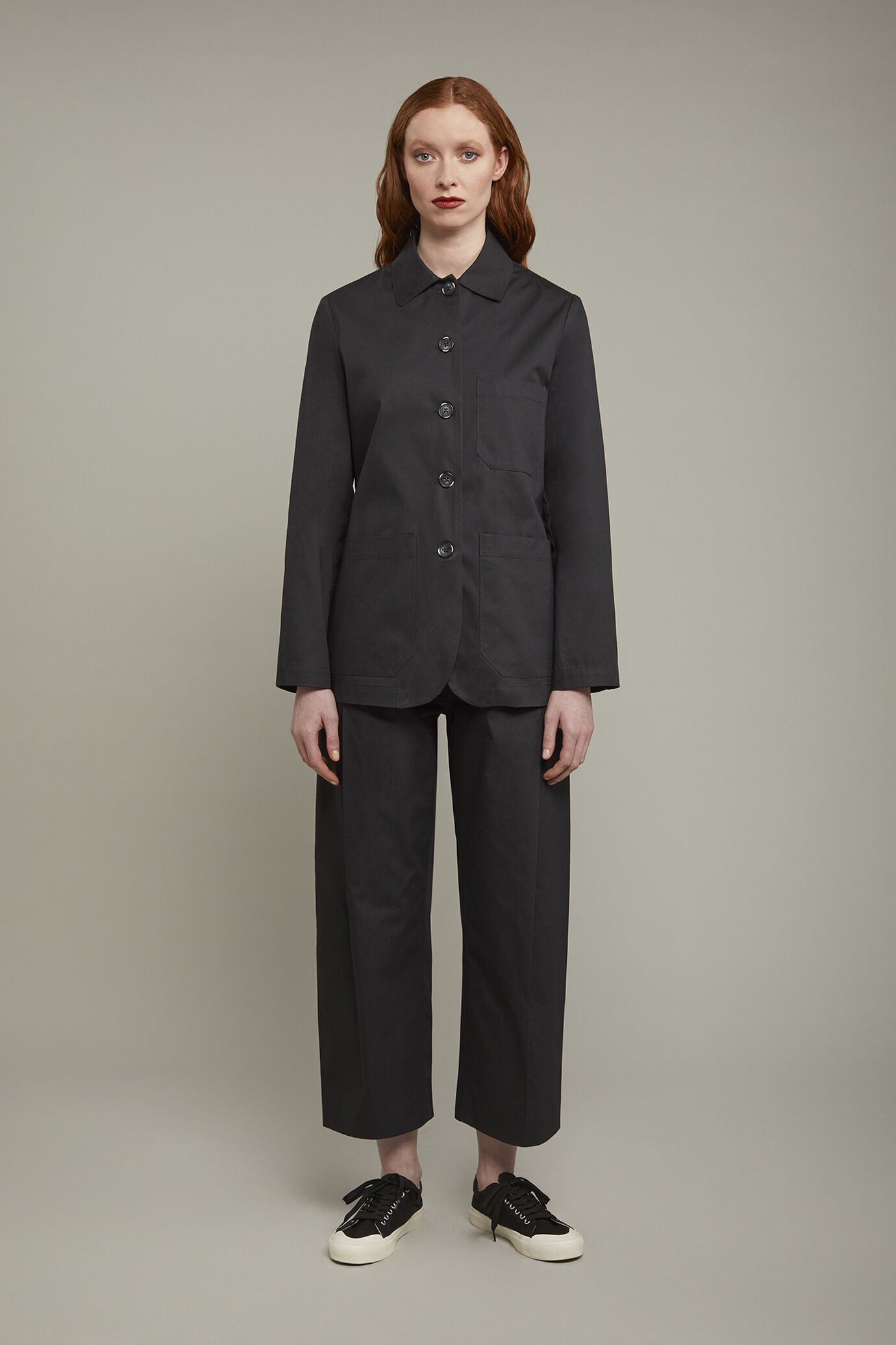 Pantalone donna 100% cotone tinta unita regular fit image number 2