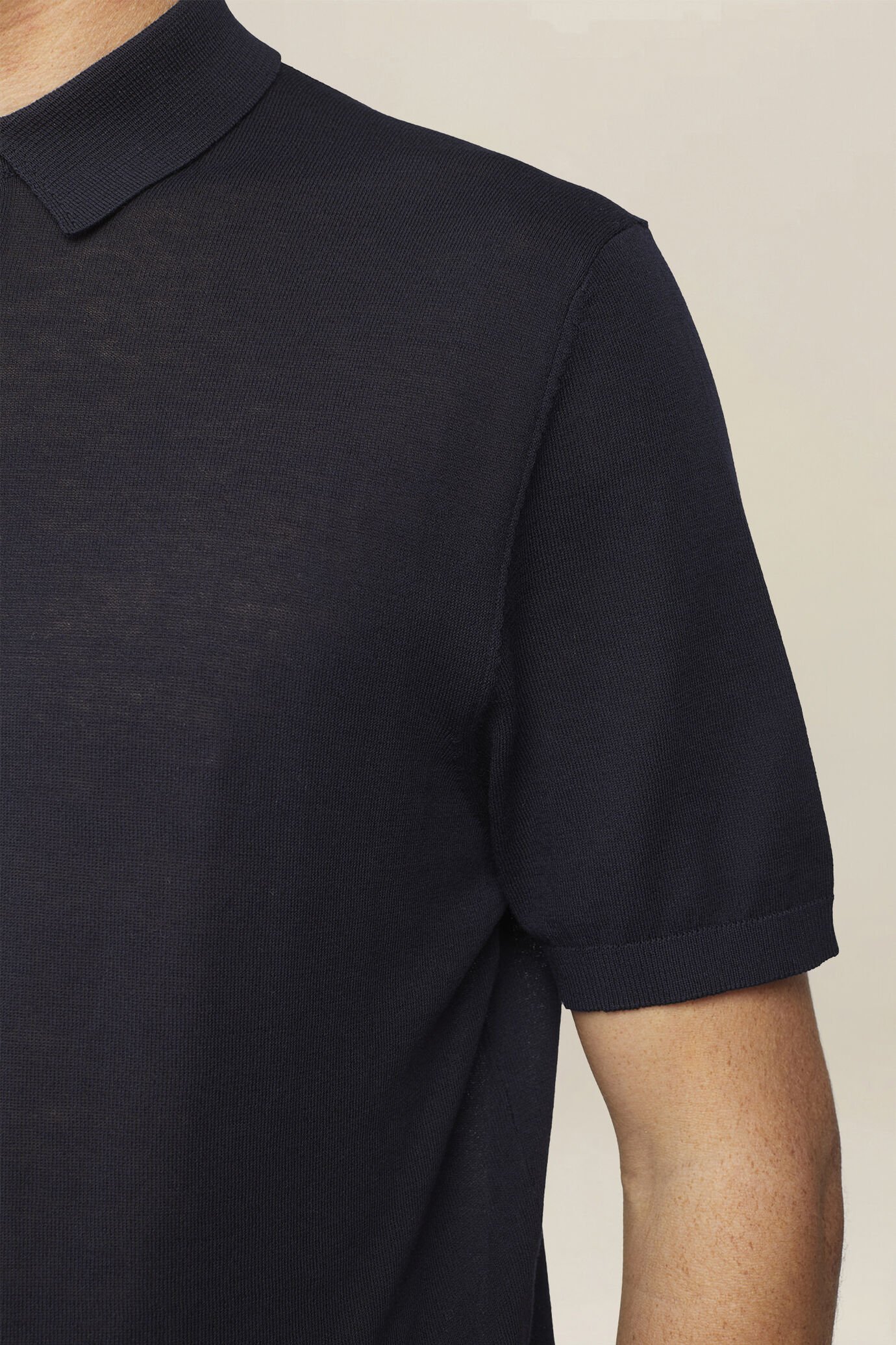 Men's regular fit 100% cotton knitted polo shirt image number 3