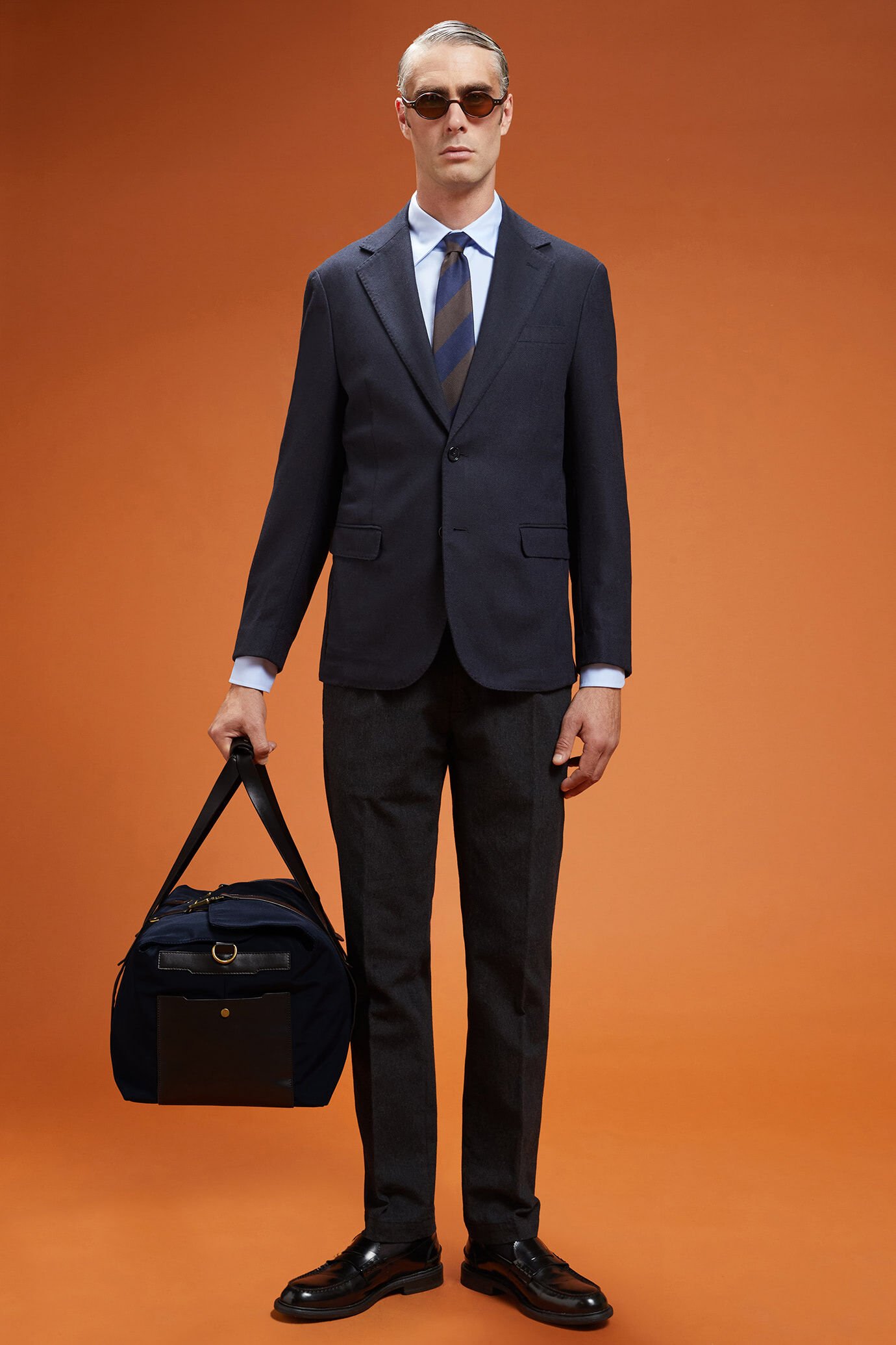 Giacca uomo classica monopetto Wool Blend disegno spinato regular fit