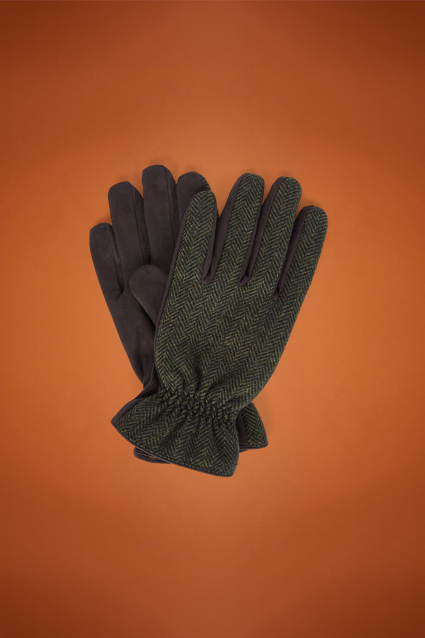 Herren-Handschuhe mit Fischgrätenmuster