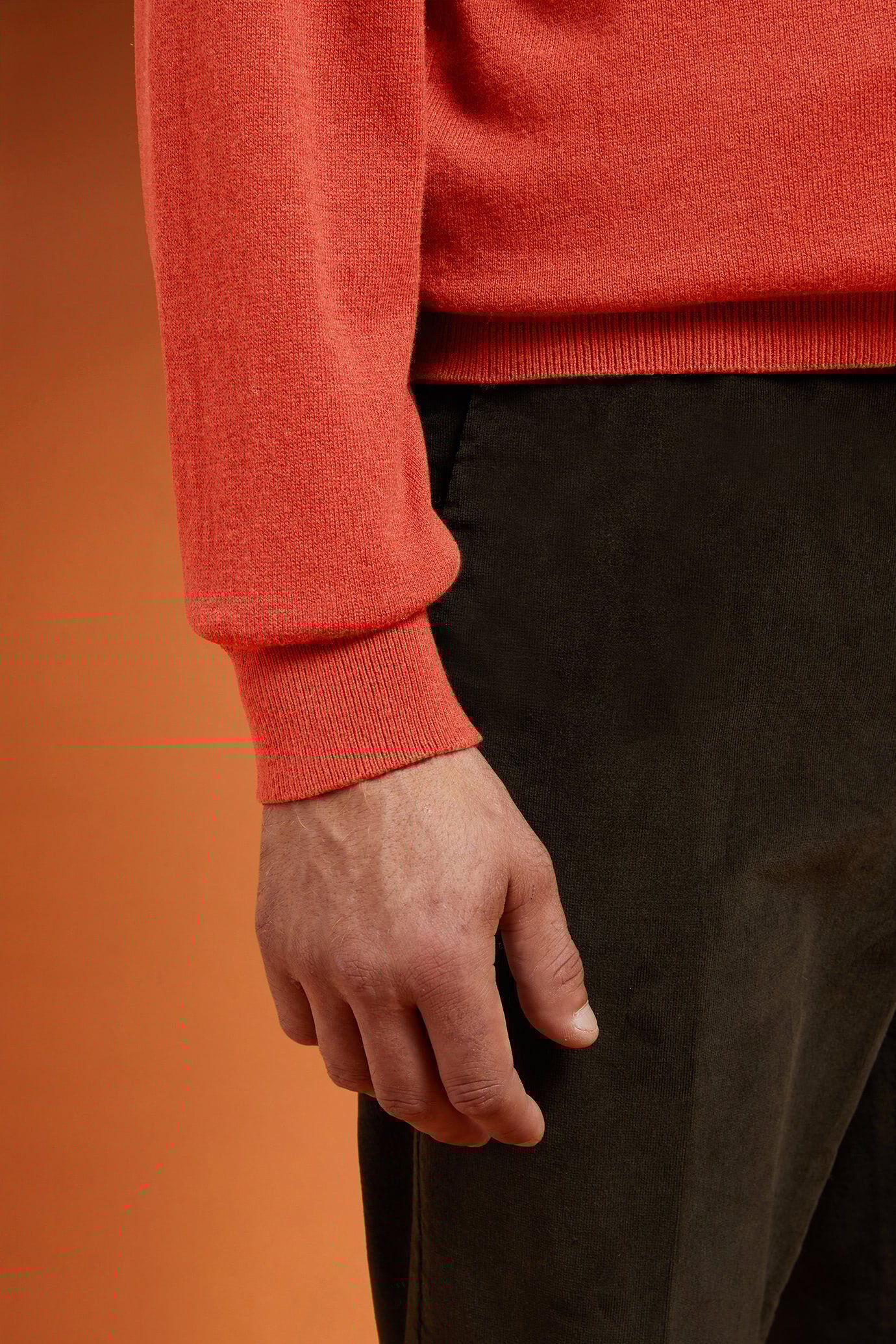 Herren-Pullover mit hohem Ausschnitt aus Baumwolle in normaler Passform image number 2