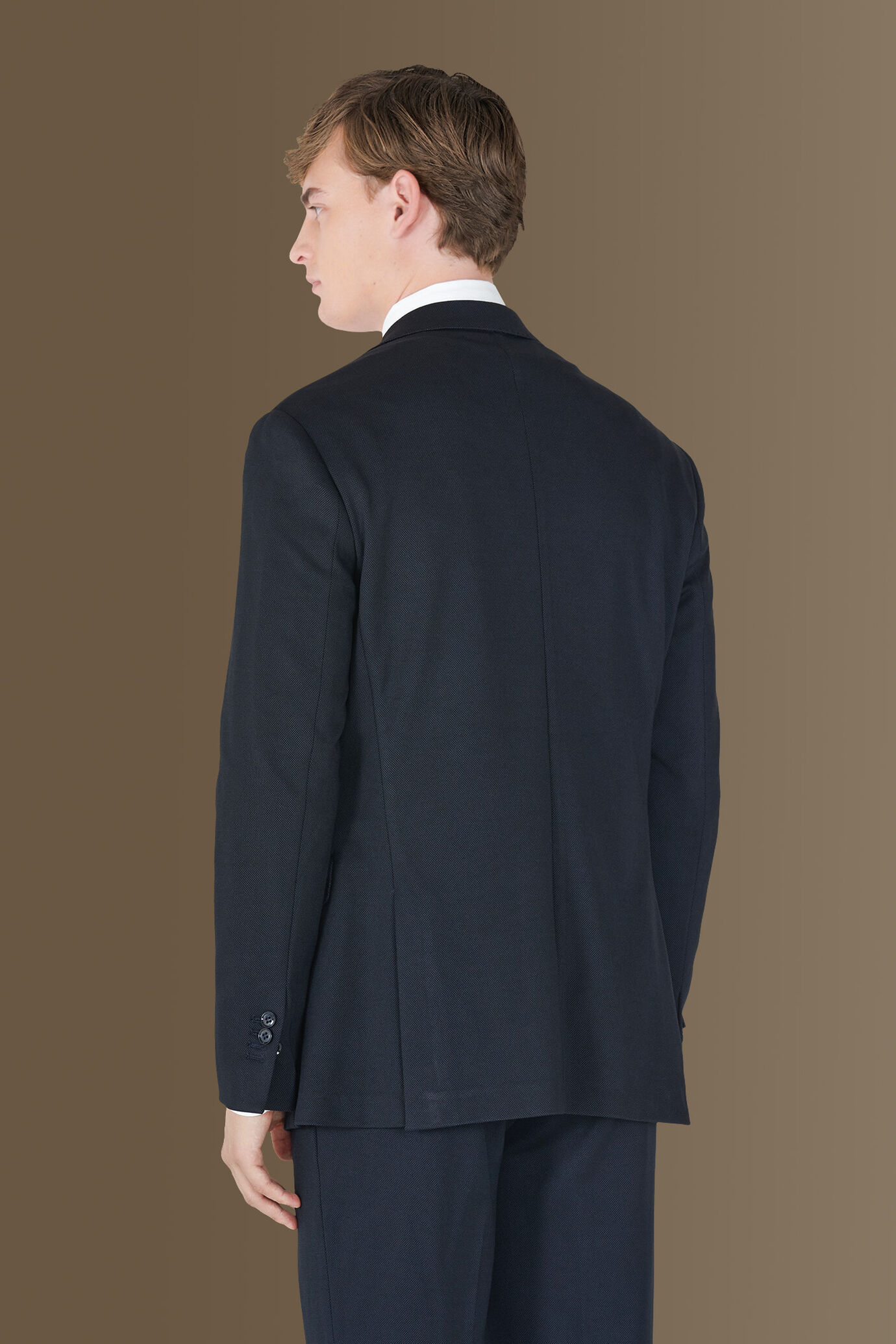 Single-breasted birdseye jersey fabric suit image number 3