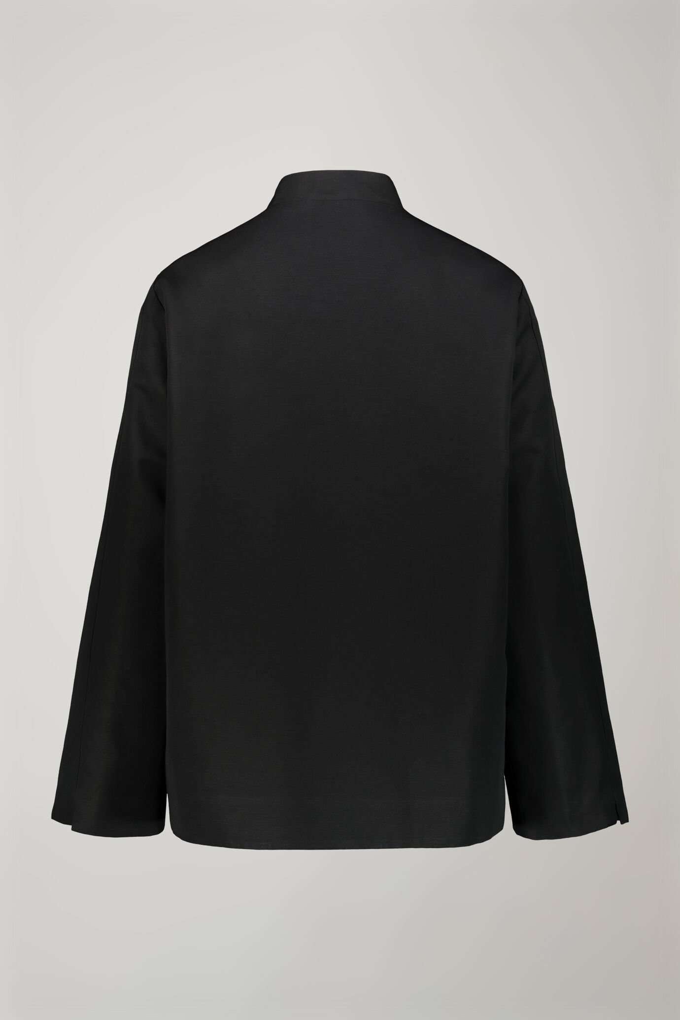 Veste femme à col mao en mélange de lin et coton coupe régulière image number 5