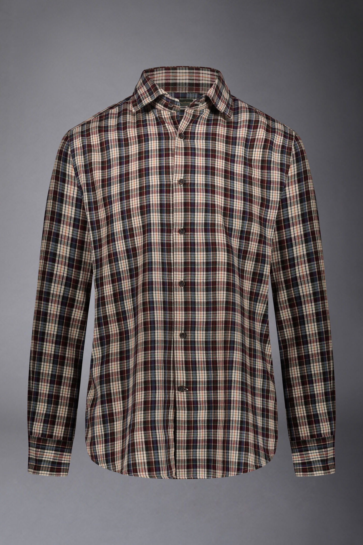 Camicia casual uomo collo francese comfort fit tessuto in flanella fantasia a quadri image number 4