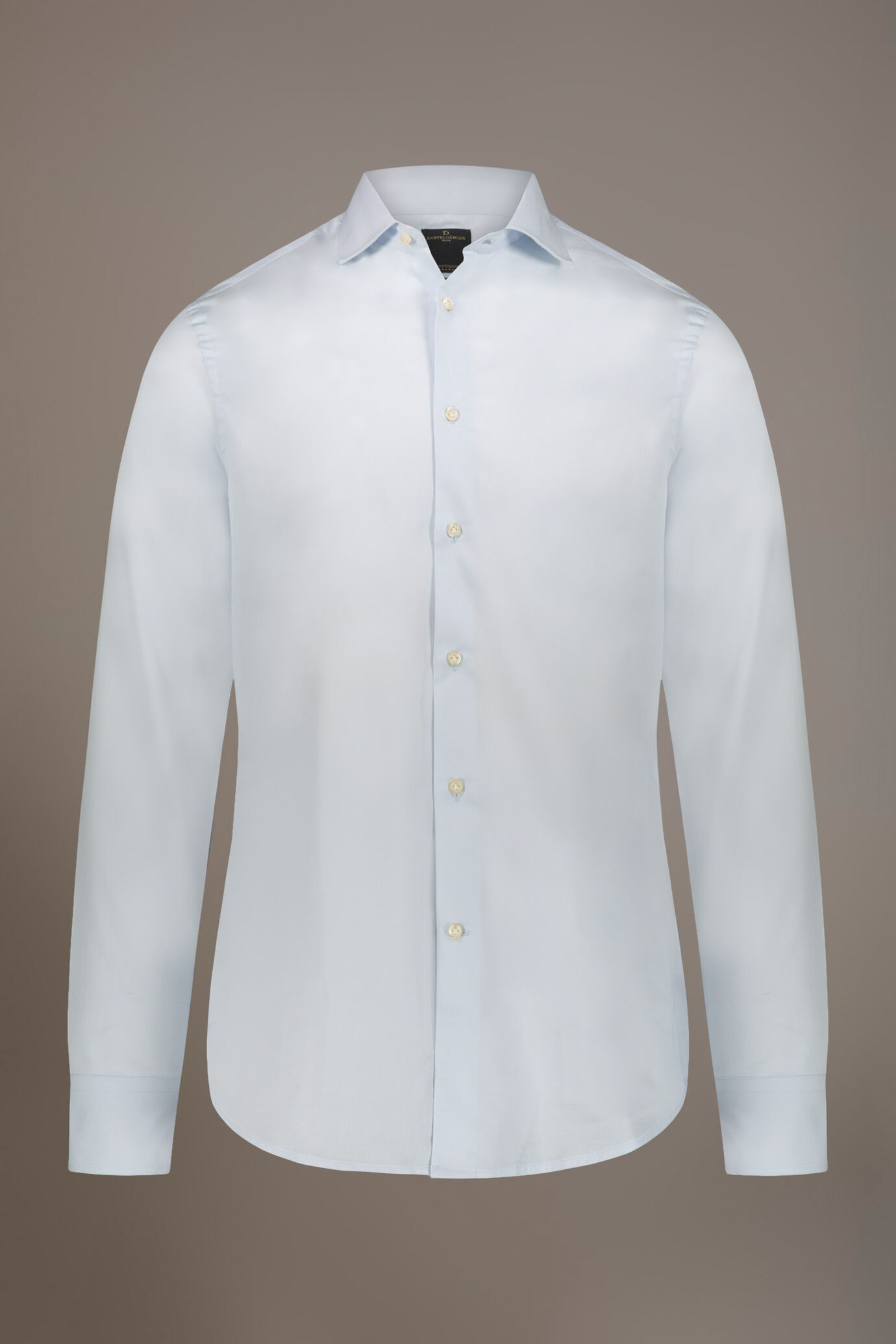 Camicia classica collo francese slim fit tessuto armaturato image number 3