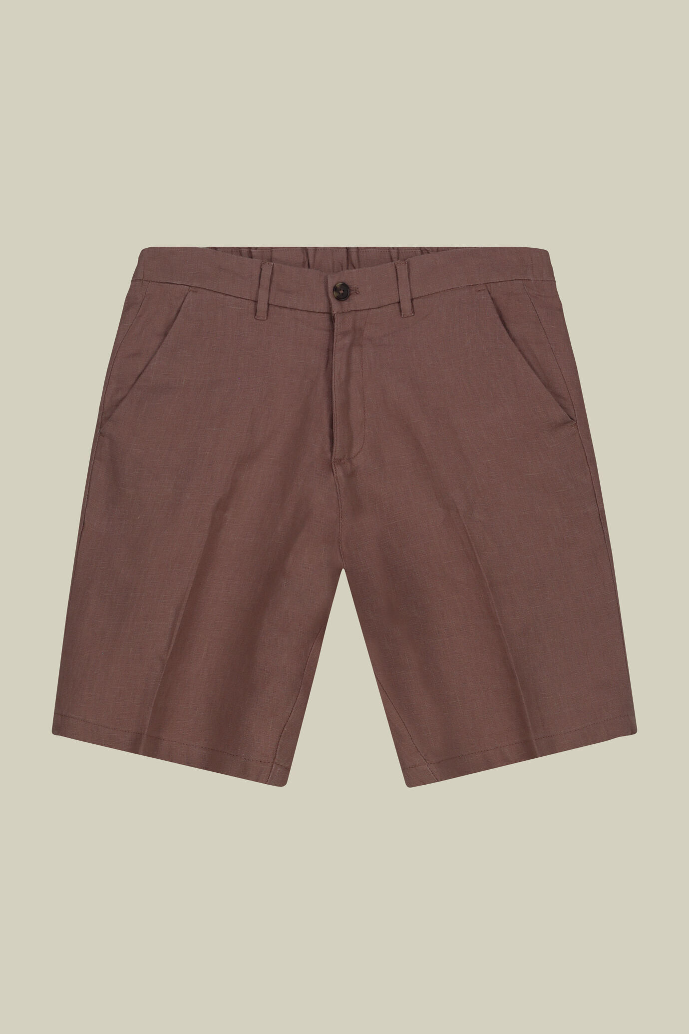 Herren-Bermudashorts mit Gummizug im Bund aus 100 % Leinen image number 4