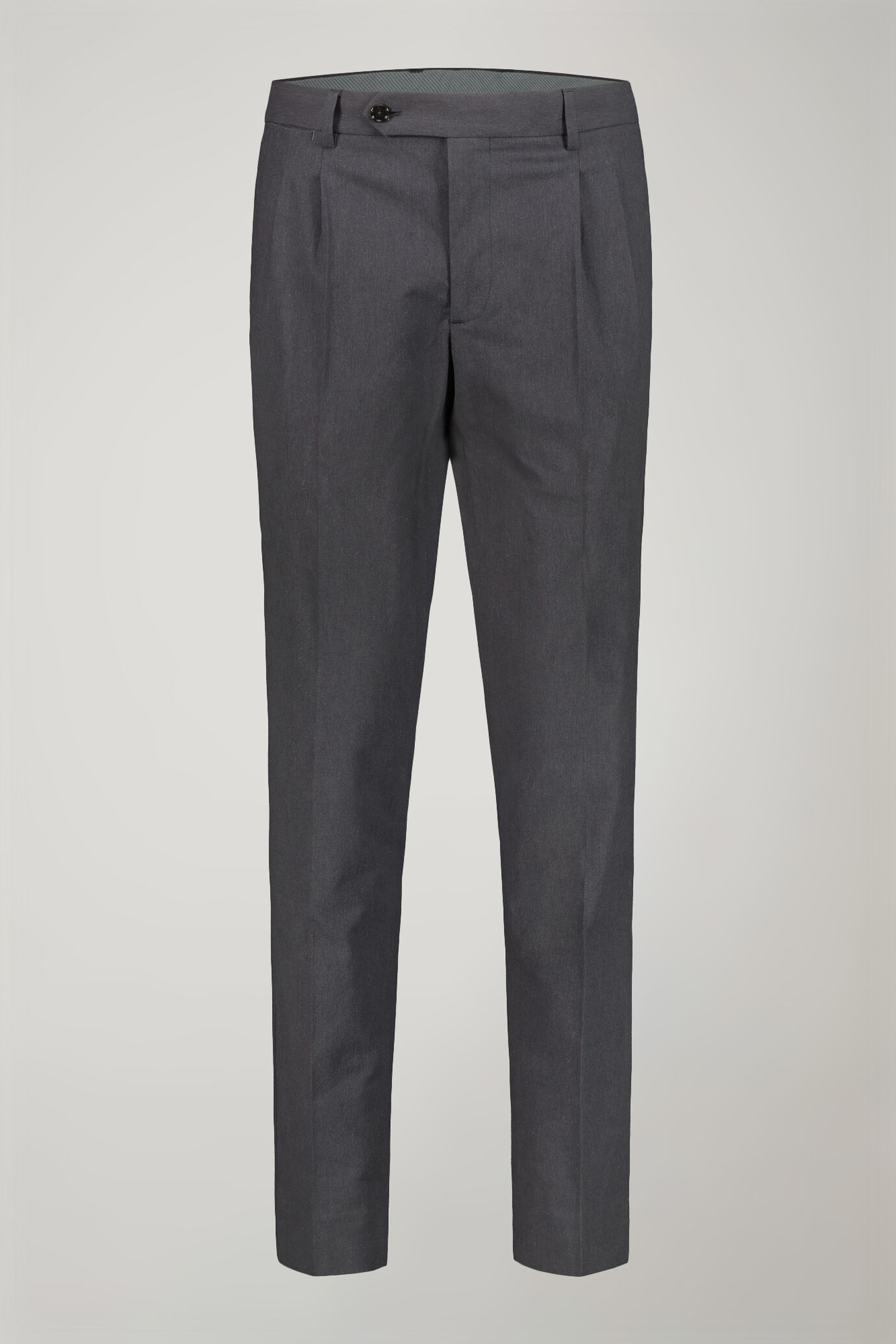 Pantalon classique pour homme à double pince en tissu effet flammé coupe régulière image number 4