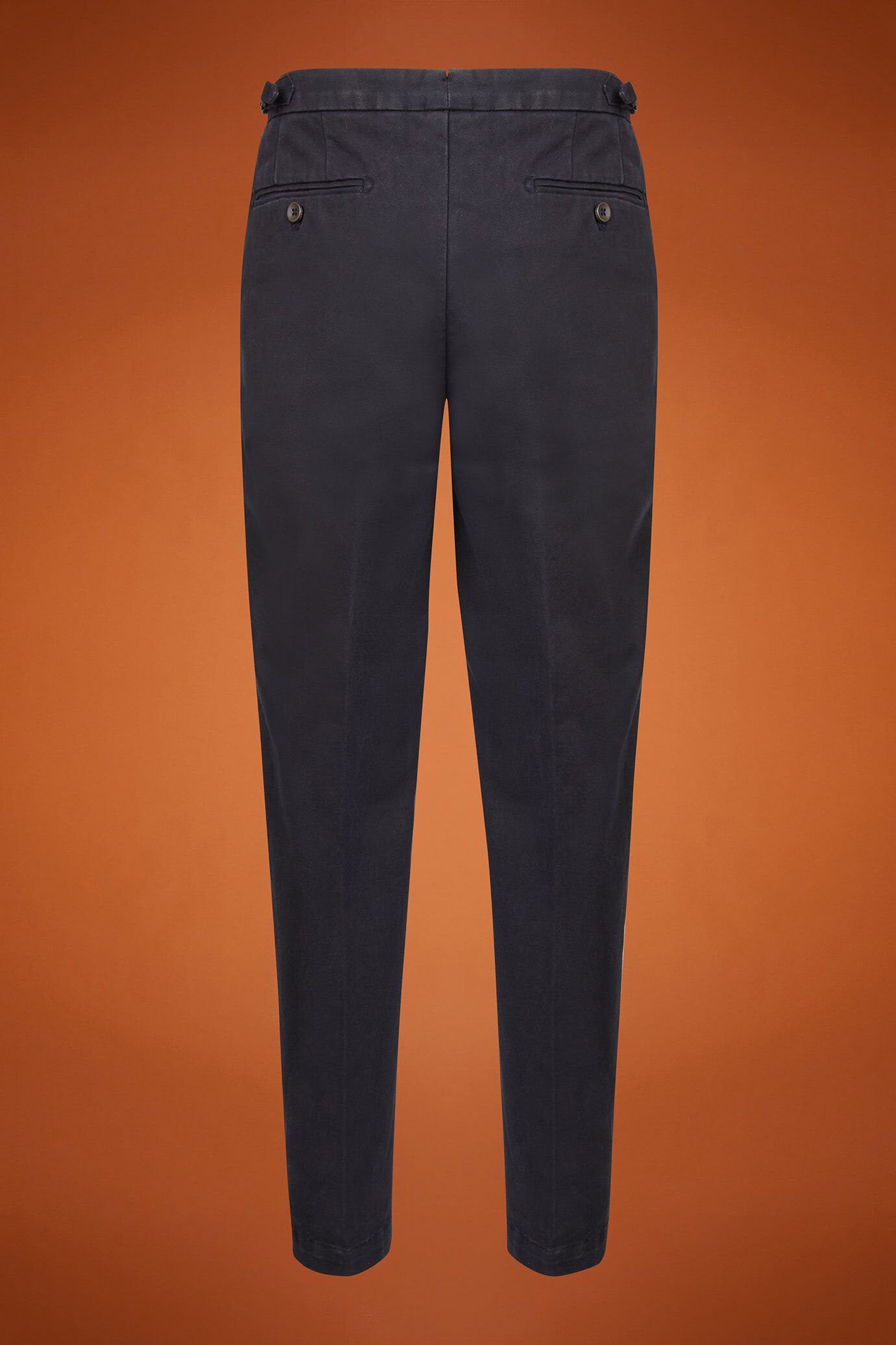 Pantalone uomo doppia pinces tessuto in tela diagonale regular fit image number 5