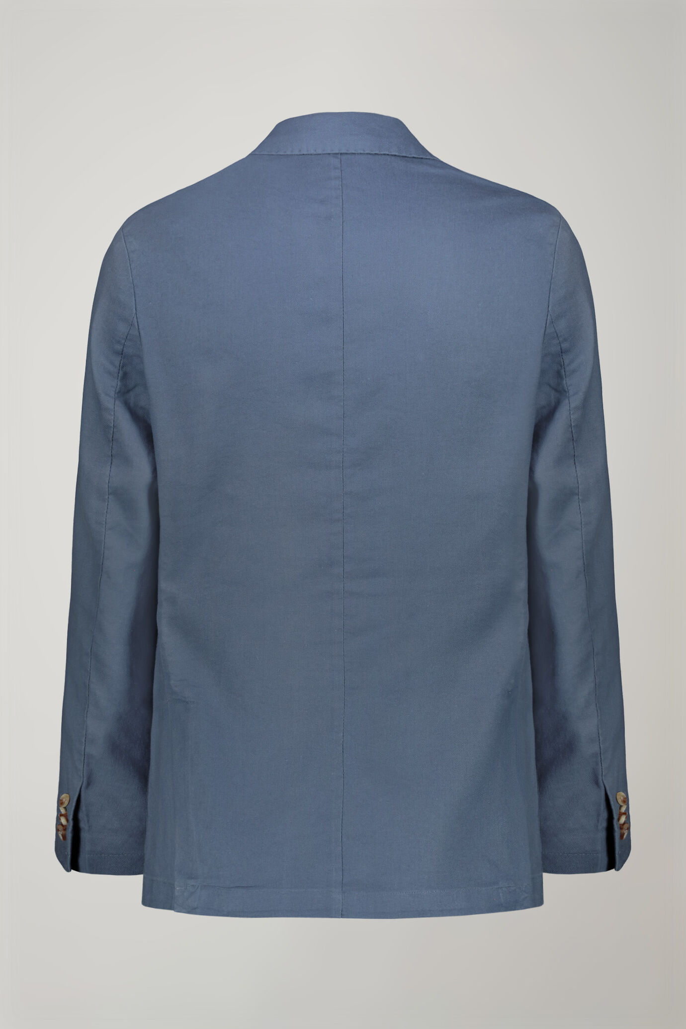 Giacca uomo tessuto lino e cotone sfoderata monopetto con rever a lancia regular fit image number 5