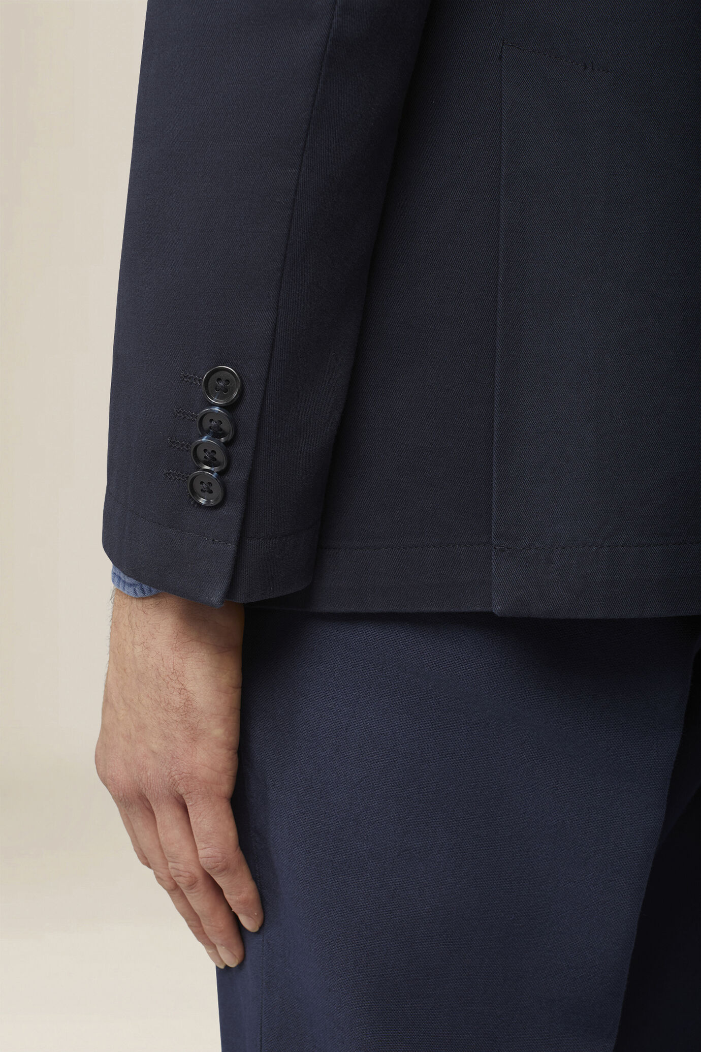 Giacca uomo doppiopetto sfoderata in tessuto twill regular fit image number 3