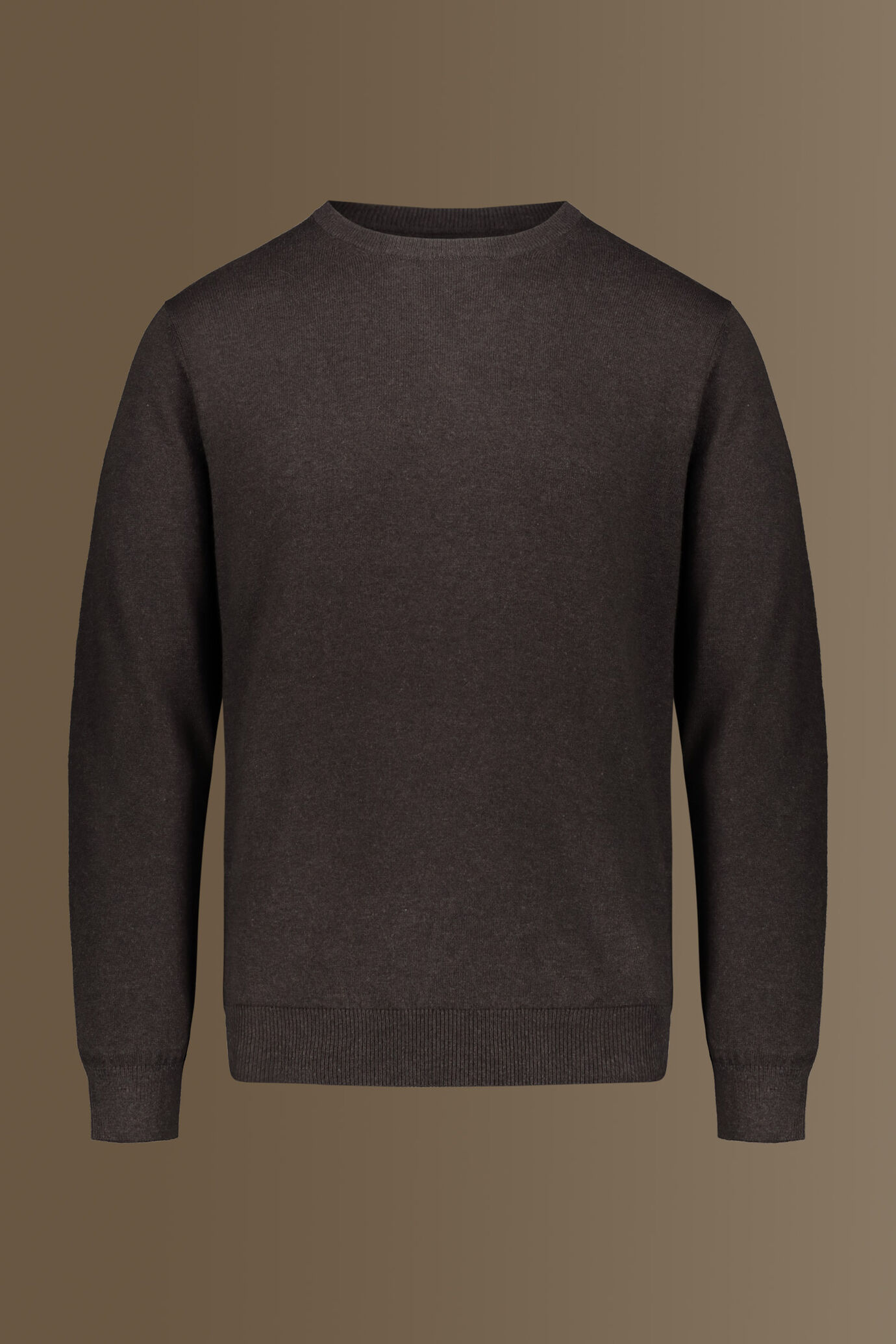 Round neck sweater in cotton- wool blend image number 3