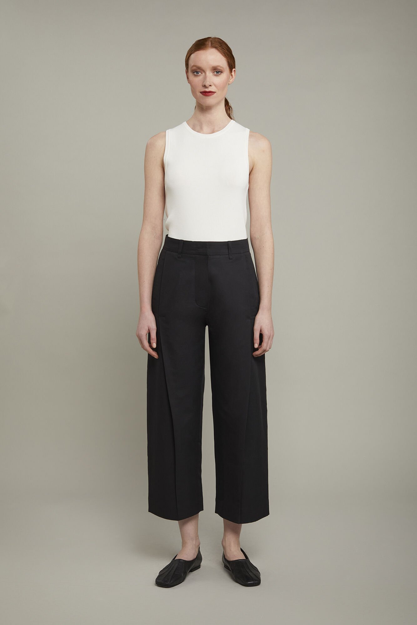 Pantalone donna a gamba larga misto lino e cotone regular Pantalone donna a gamba larga misto lino e cotone regular