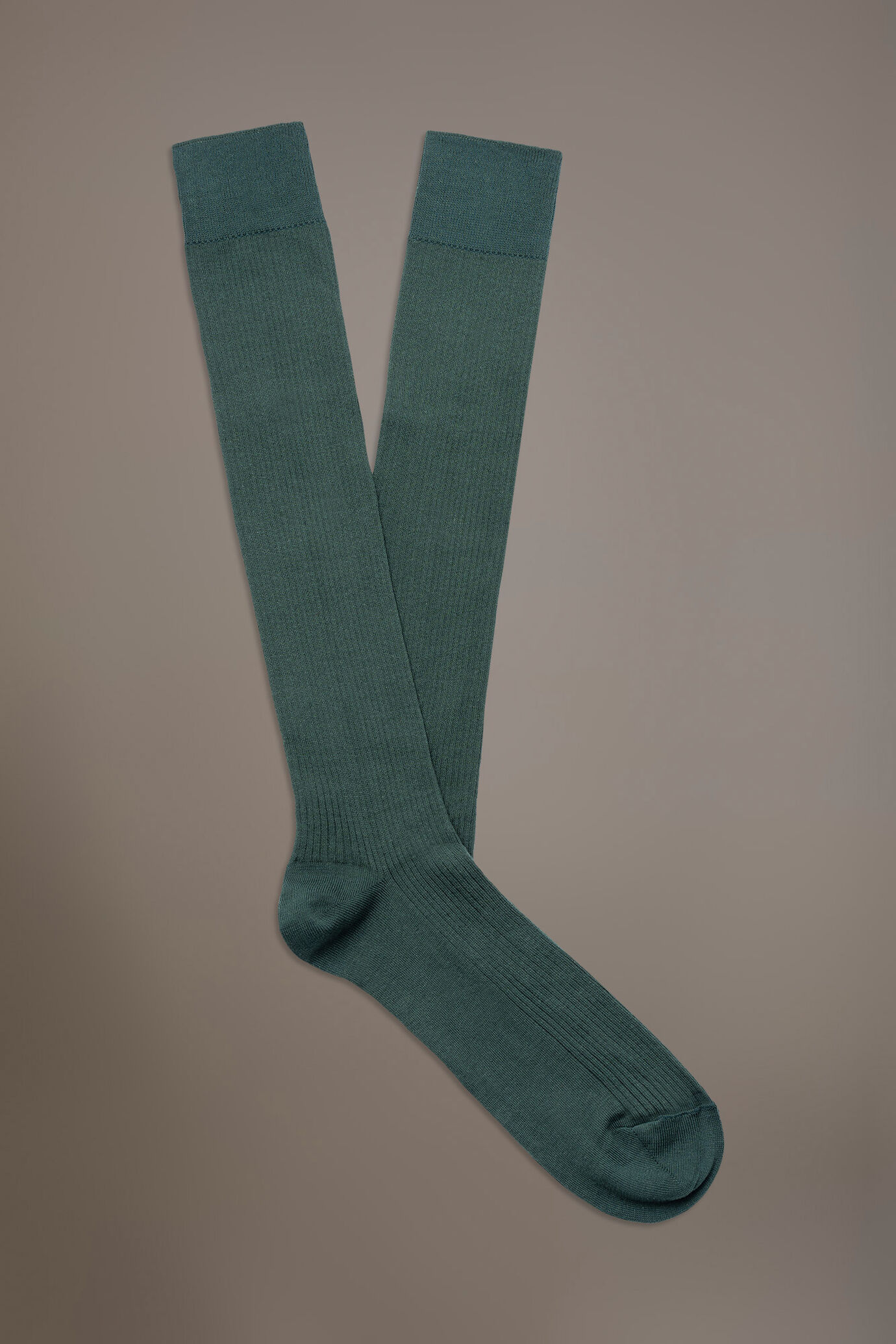 Knee high socks in ribbed knit made in Italy